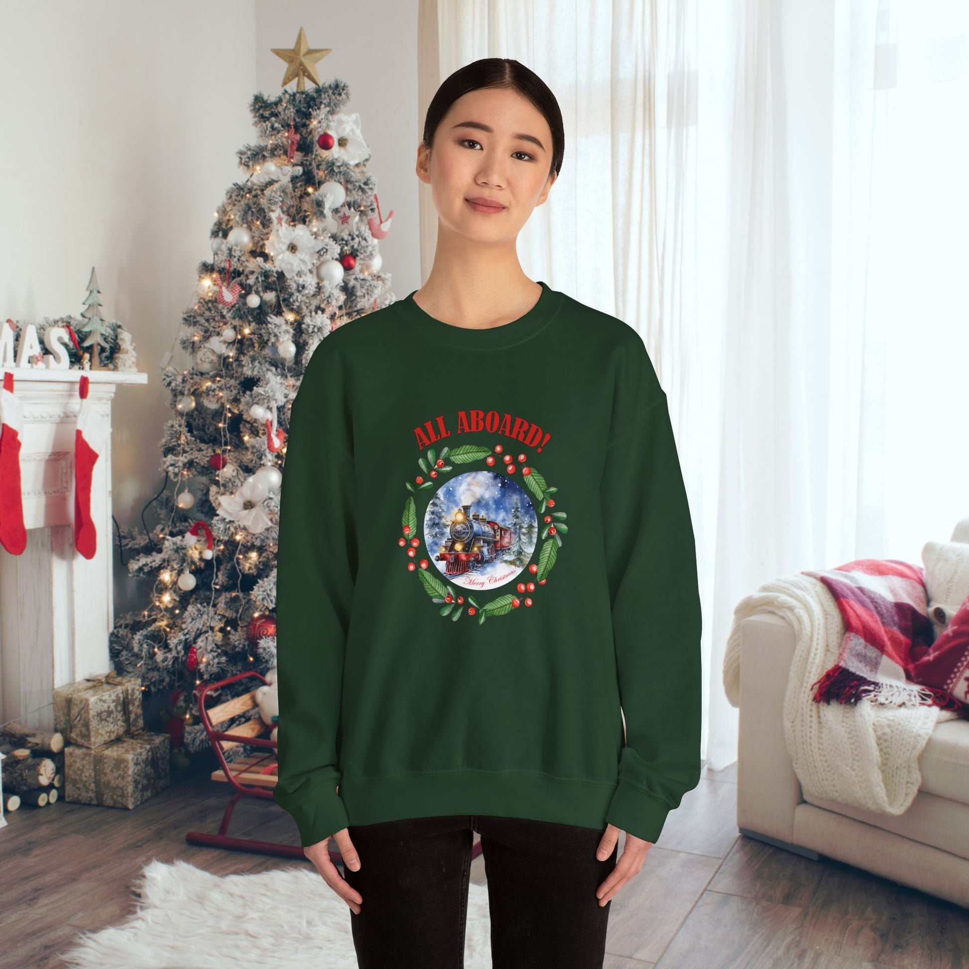 Christmas Train Sweatshirt, Polar Express Shirt, Christmas Gift For Family Train Lover - FlooredByArt