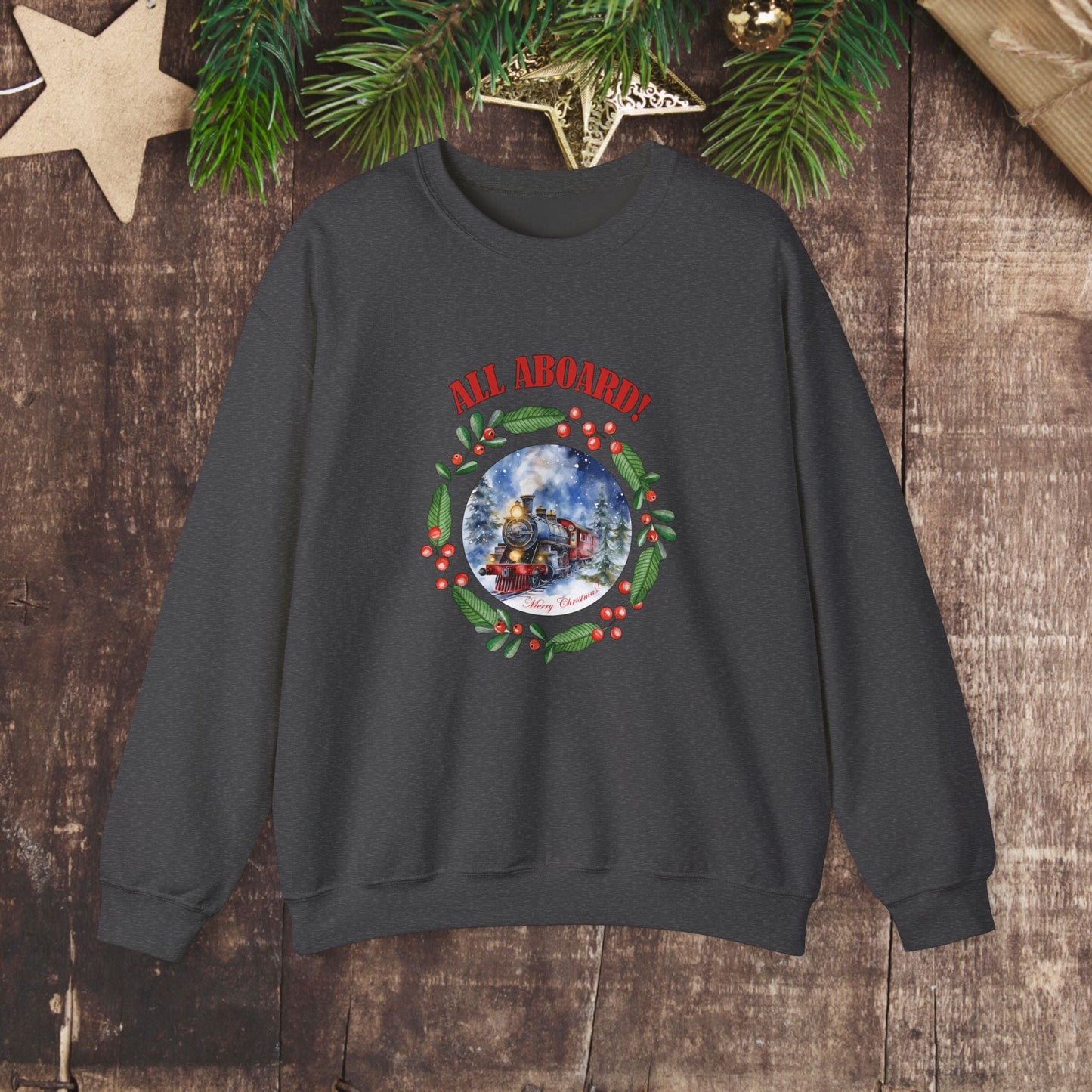Christmas Train Sweatshirt, Polar Express Shirt, Christmas Gift For Family Train Lover - FlooredByArt