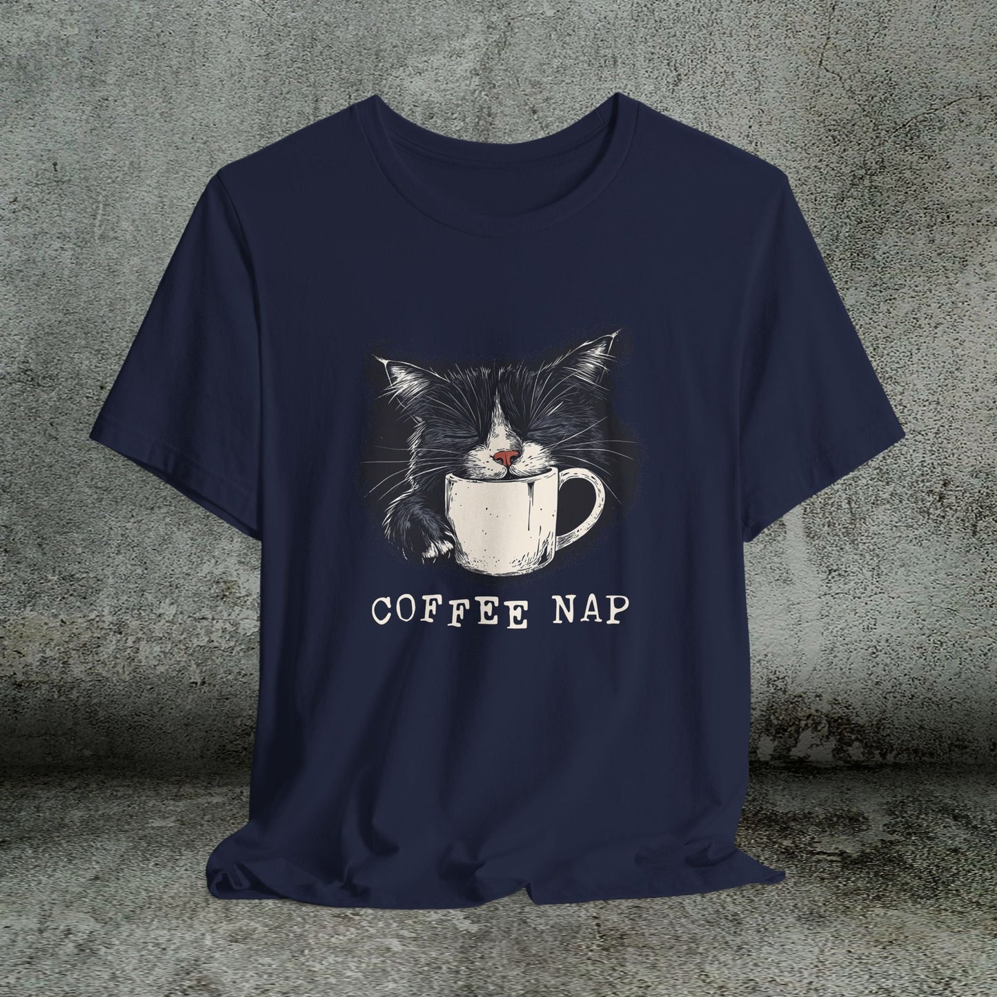 Coffee Nap Black Cat T-Shirt – Cute Cat & Coffee Lover Tee - FlooredByArt
