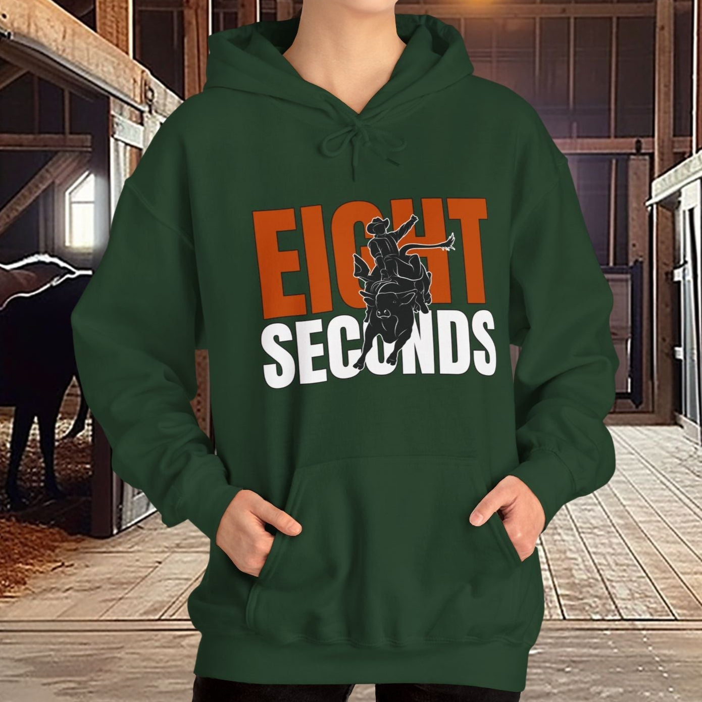 Cowboy Bull Rider Hoodie Sweatshirt - He is Tough Enough to Ride the Bulls, Rodeo Sweater Love Rodeo Horse. Gift for Cowboy or Rodeo Lover - FlooredByArt