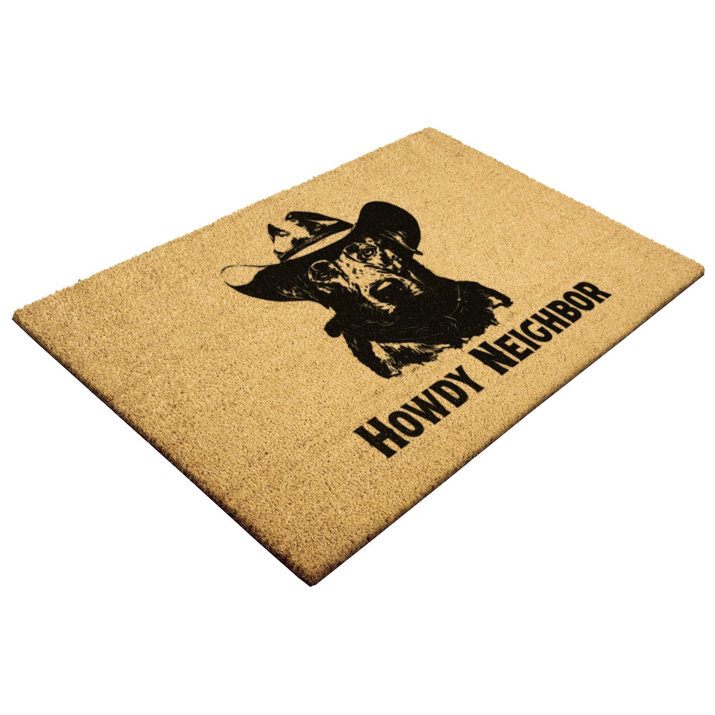 Cowboy Dog DoormatPersonalized Dog Gift, Welcome Mat Dog, Dog Doormat, Custom Dog Gift, Dog Breeds, Dog Door Mat, Dog Welcome Doormat, Custom Welcome Dog Mat - FlooredByArt