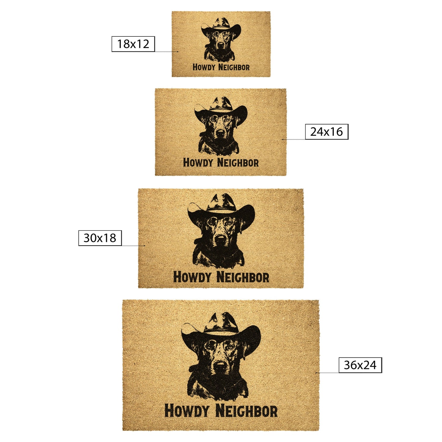 Cowboy Dog DoormatPersonalized Dog Gift, Welcome Mat Dog, Dog Doormat, Custom Dog Gift, Dog Breeds, Dog Door Mat, Dog Welcome Doormat, Custom Welcome Dog Mat - FlooredByArt