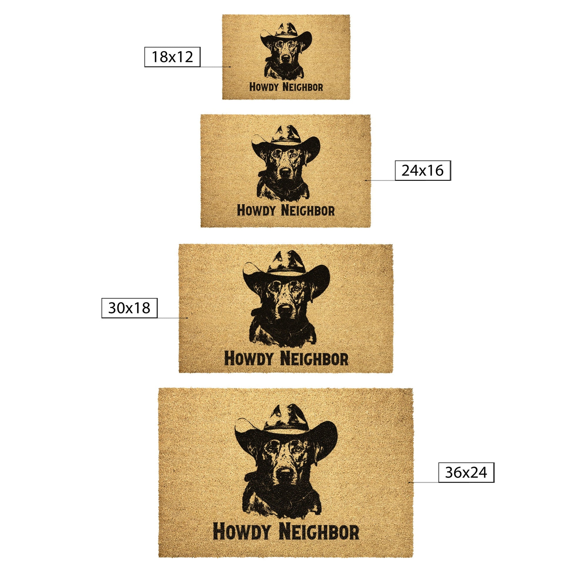 Cowboy Dog DoormatPersonalized Dog Gift, Welcome Mat Dog, Dog Doormat, Custom Dog Gift, Dog Breeds, Dog Door Mat, Dog Welcome Doormat, Custom Welcome Dog Mat - FlooredByArt