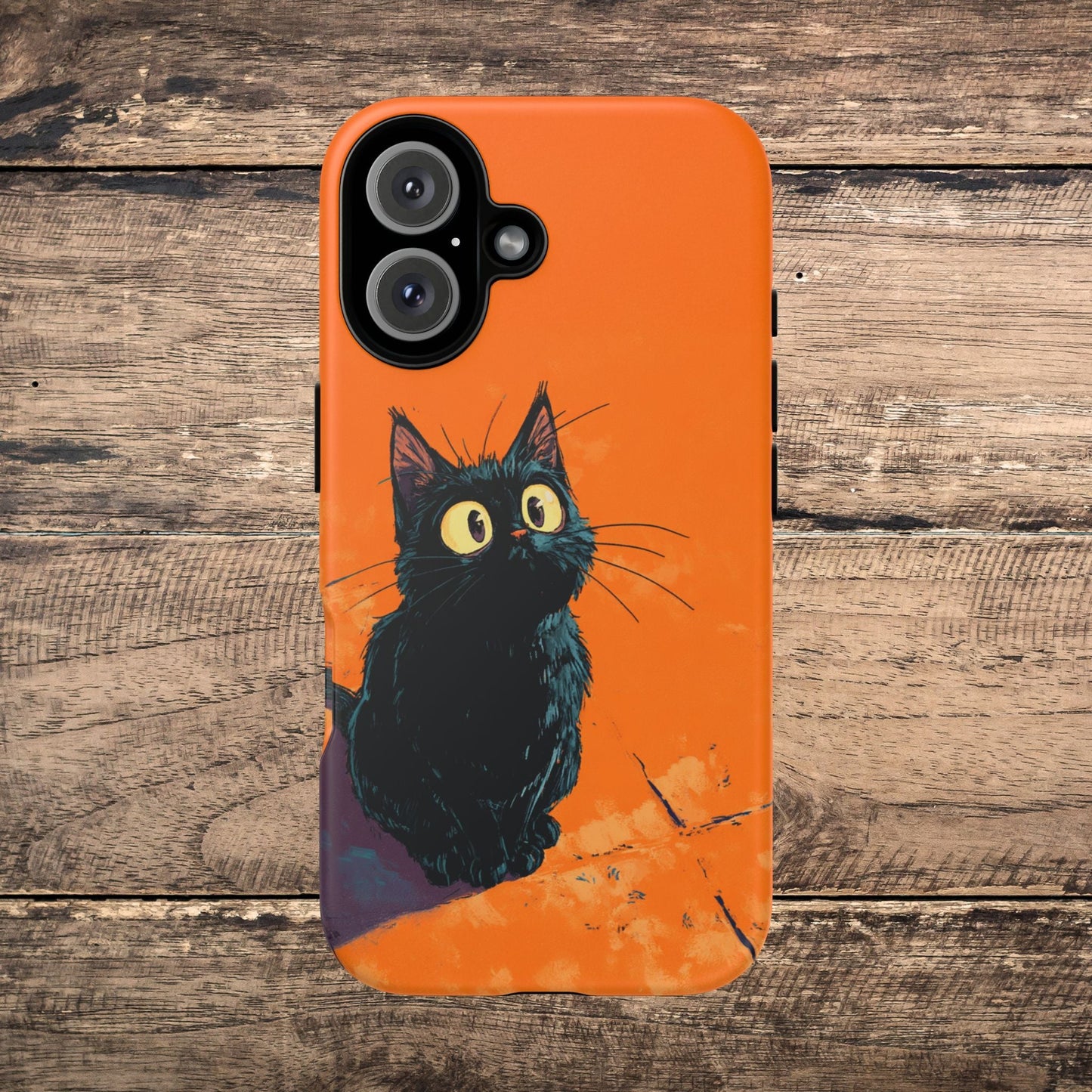Cute Cat iPhone Case, Tough Phone Cover, iPhone 16, 15, 14 series - FlooredByArt