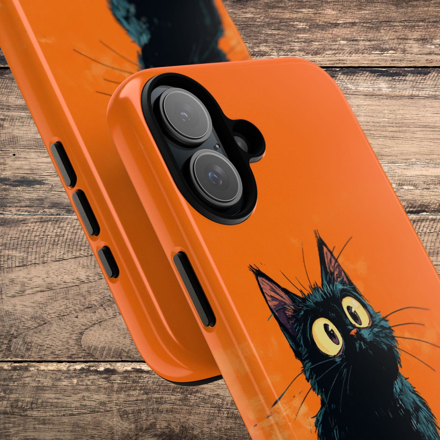 Cute Cat iPhone Case, Tough Phone Cover, iPhone 16, 15, 14 series - FlooredByArt