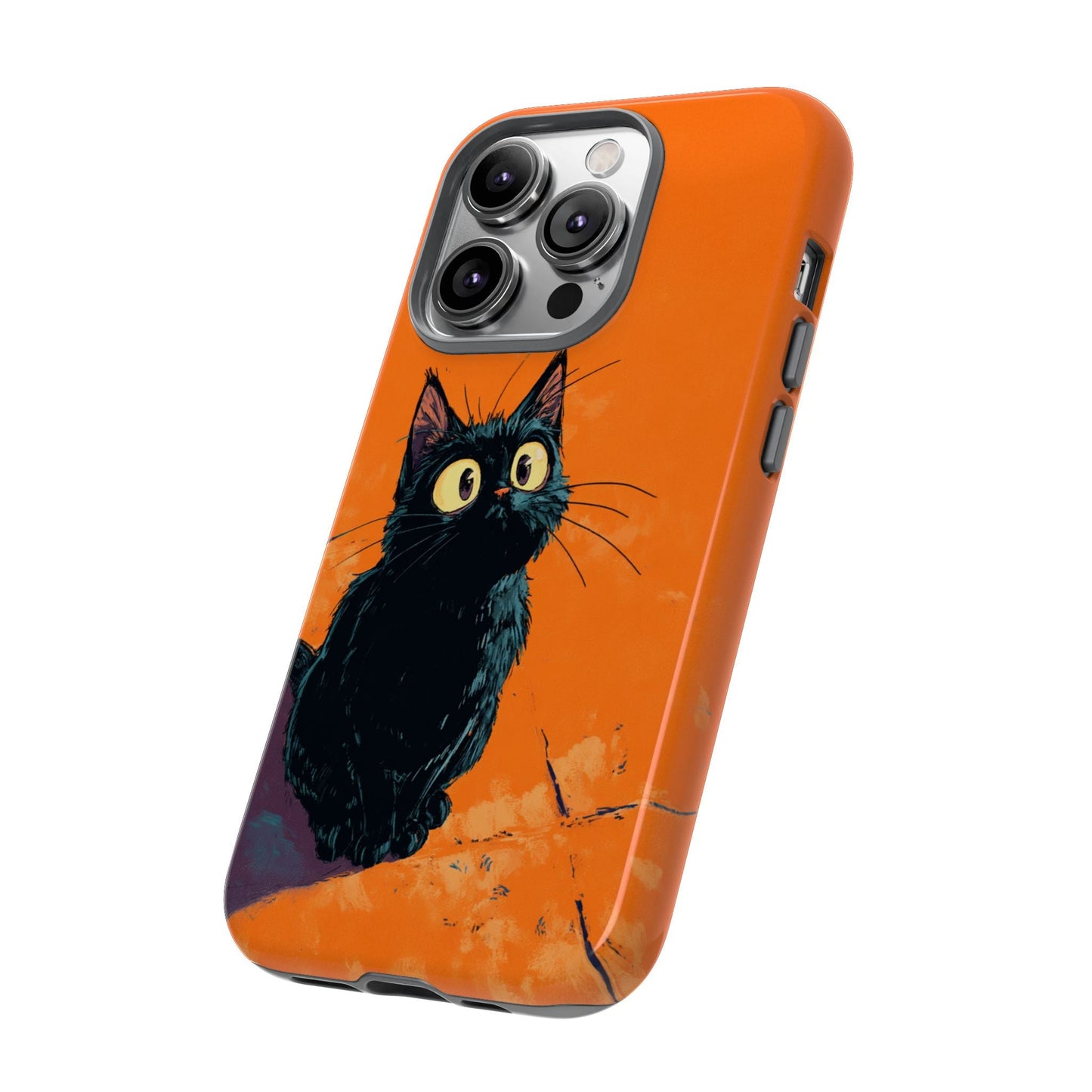 Cute Cat iPhone Case, Tough Phone Cover, iPhone 16, 15, 14 series - FlooredByArt