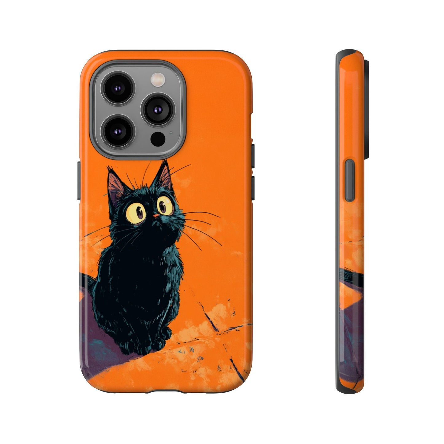 Cute Cat iPhone Case, Tough Phone Cover, iPhone 16, 15, 14 series - FlooredByArt