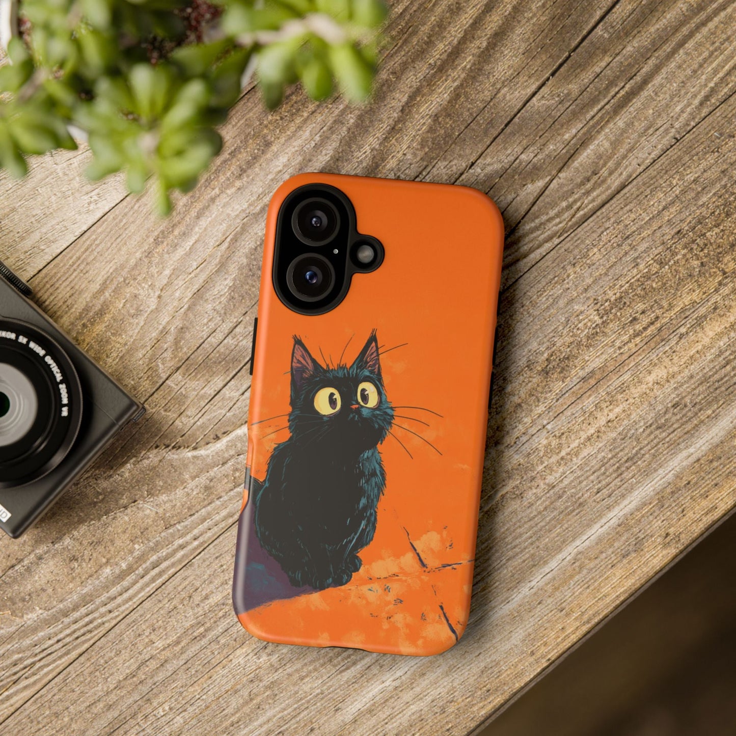 Cute Cat iPhone Case, Tough Phone Cover, iPhone 16, 15, 14 series - FlooredByArt