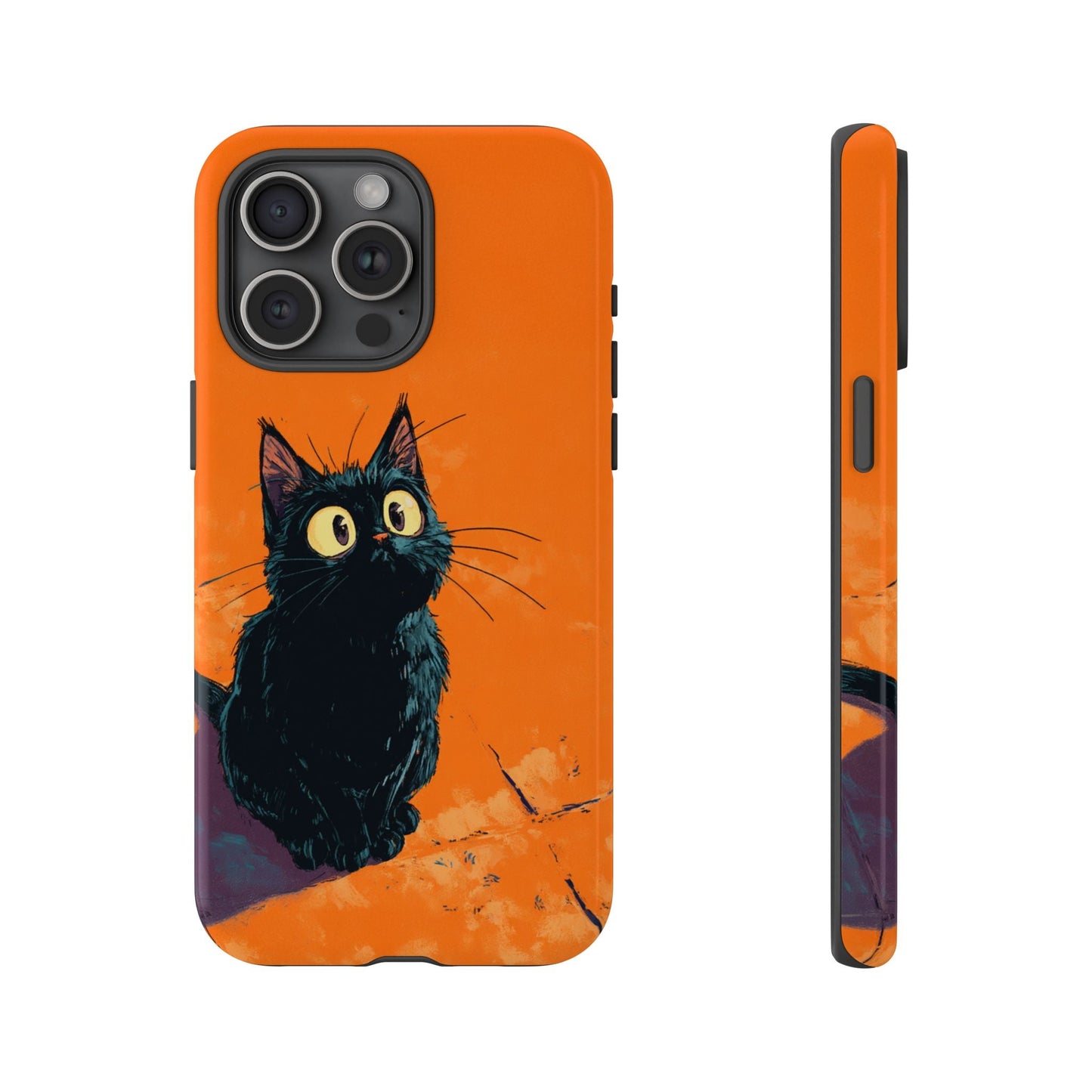 Cute Cat iPhone Case, Tough Phone Cover, iPhone 16, 15, 14 series - FlooredByArt