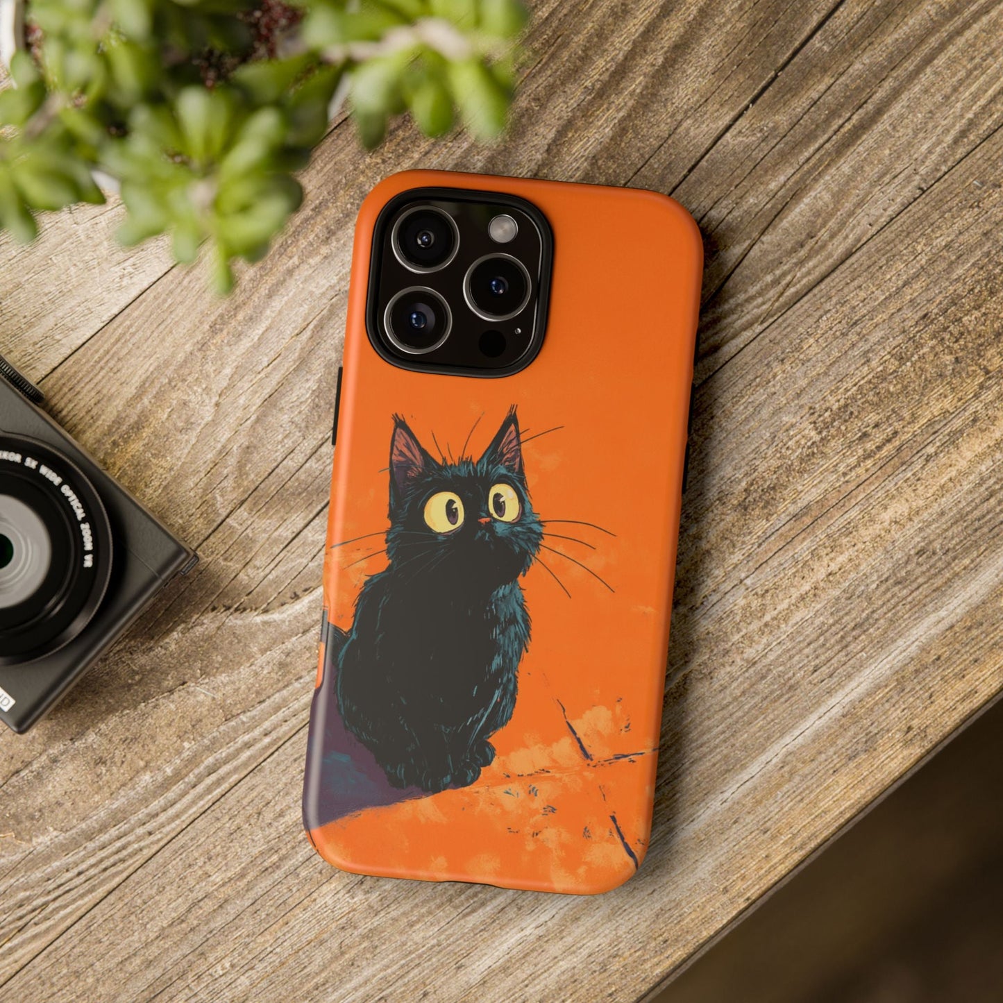 Cute Cat iPhone Case, Tough Phone Cover, iPhone 16, 15, 14 series - FlooredByArt
