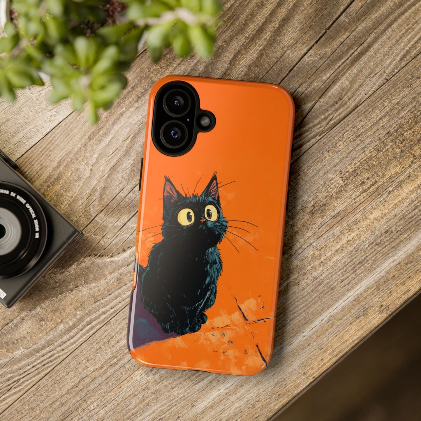 Cute Cat iPhone Case, Tough Phone Cover, iPhone 16, 15, 14 series - FlooredByArt