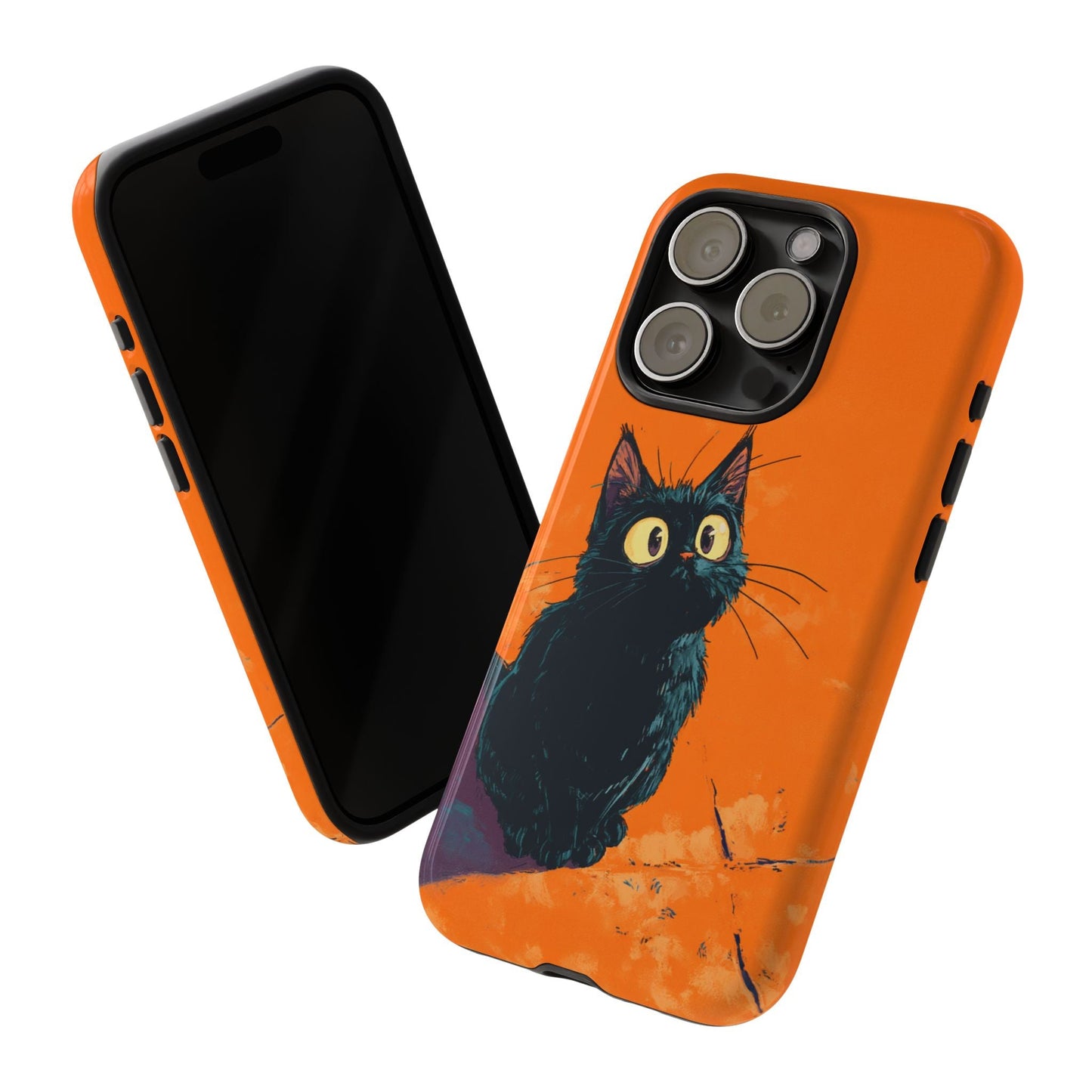 Cute Cat iPhone Case, Tough Phone Cover, iPhone 16, 15, 14 series - FlooredByArt