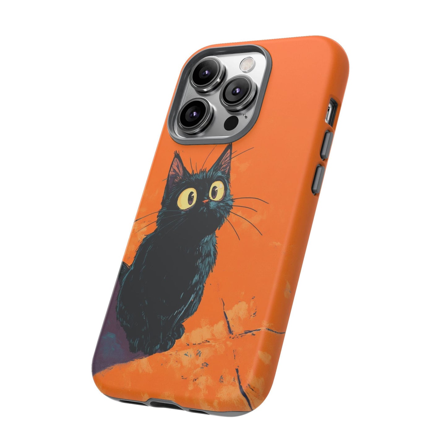 Cute Cat iPhone Case, Tough Phone Cover, iPhone 16, 15, 14 series - FlooredByArt