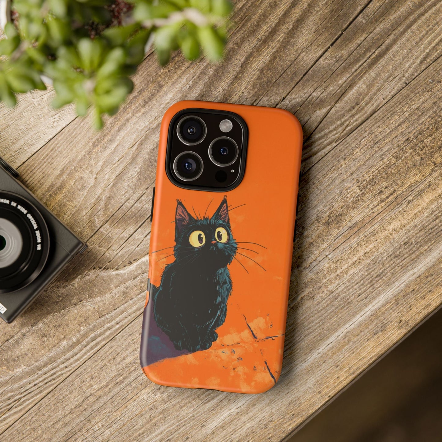 Cute Cat iPhone Case, Tough Phone Cover, iPhone 16, 15, 14 series - FlooredByArt