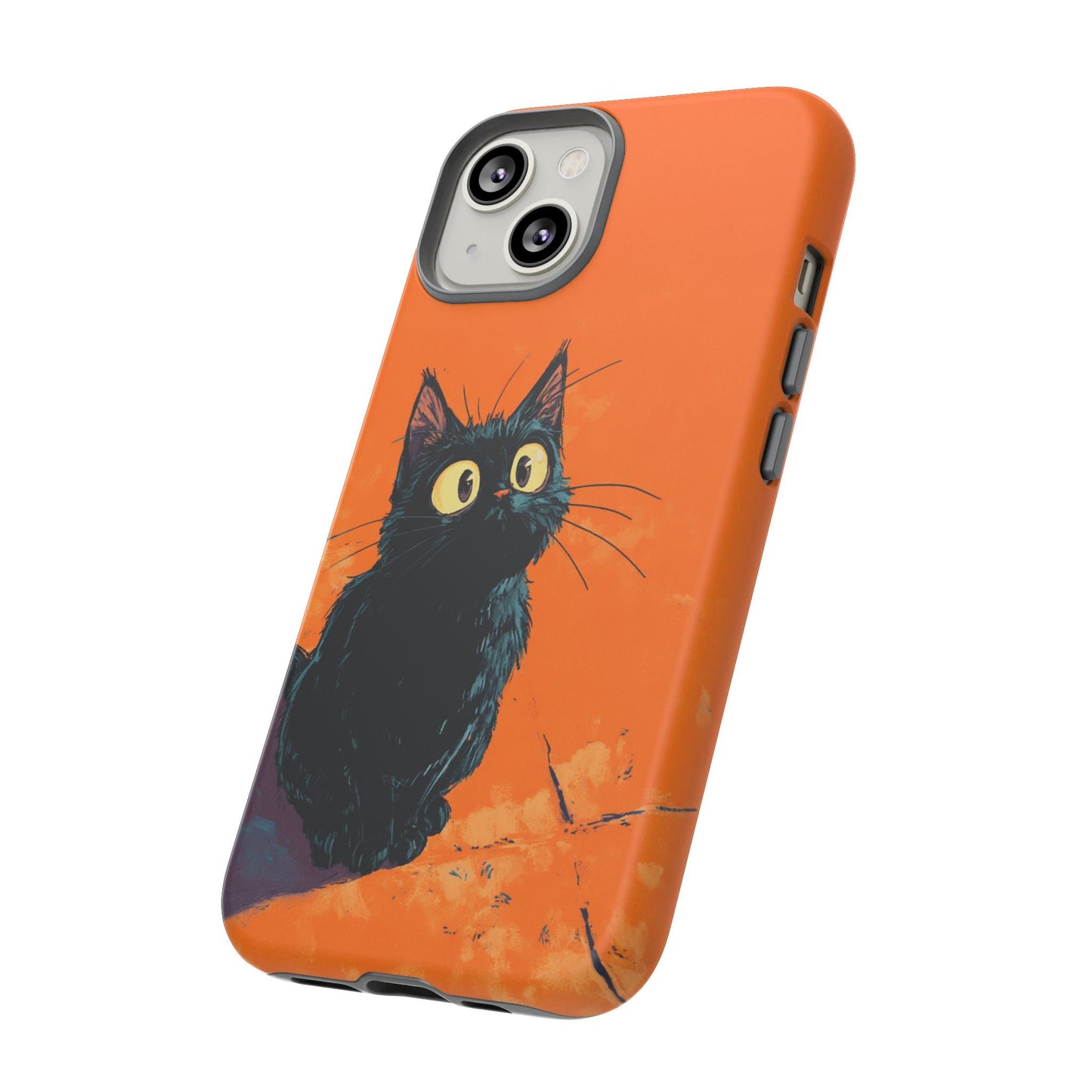 Cute Cat iPhone Case, Tough Phone Cover, iPhone 16, 15, 14 series - FlooredByArt
