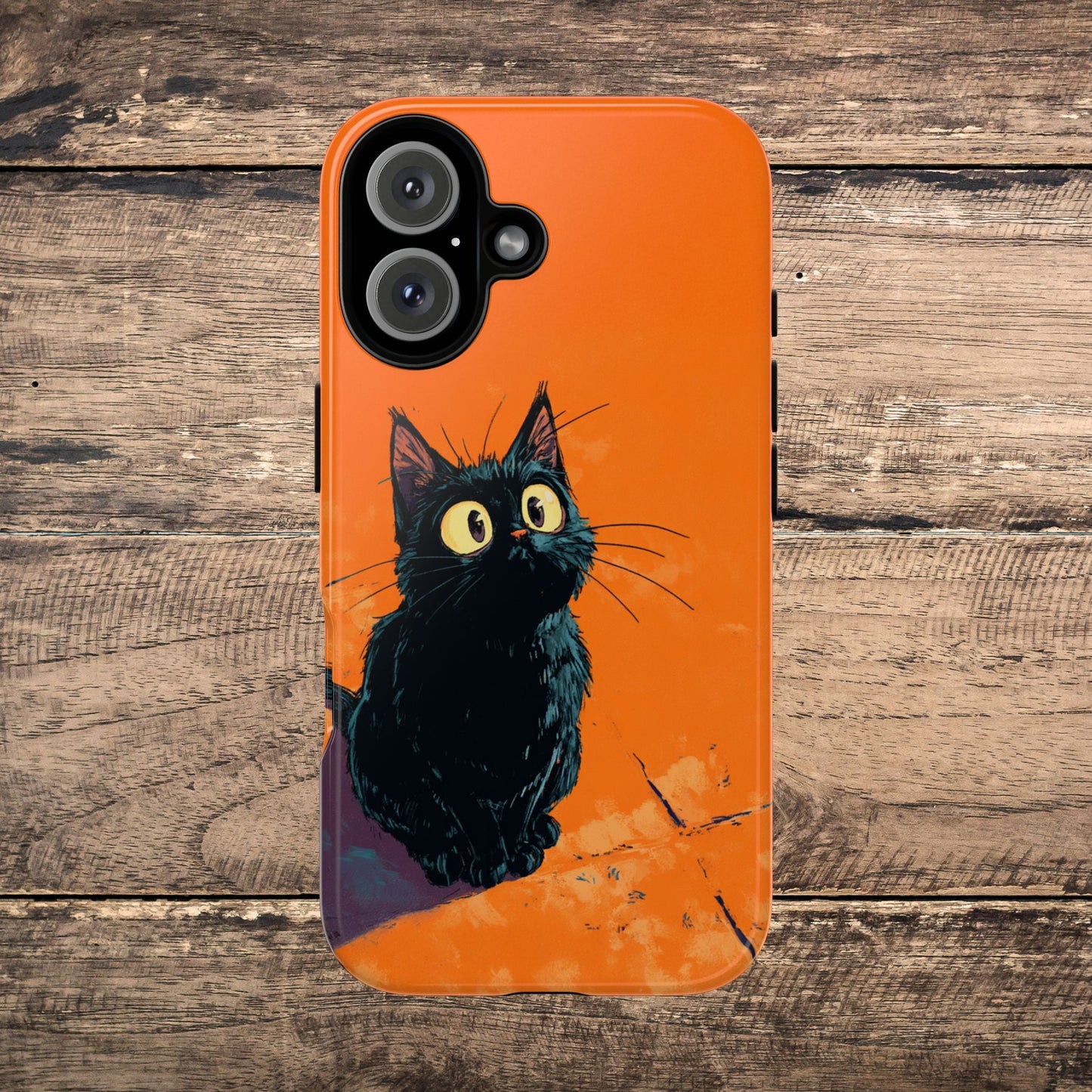 Cute Cat iPhone Case, Tough Phone Cover, iPhone 16, 15, 14 series - FlooredByArt