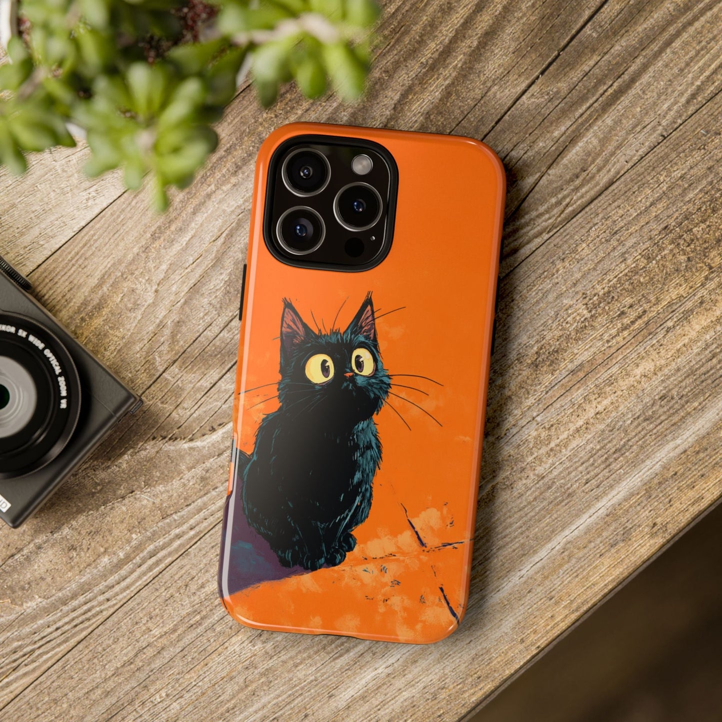 Cute Cat iPhone Case, Tough Phone Cover, iPhone 16, 15, 14 series - FlooredByArt