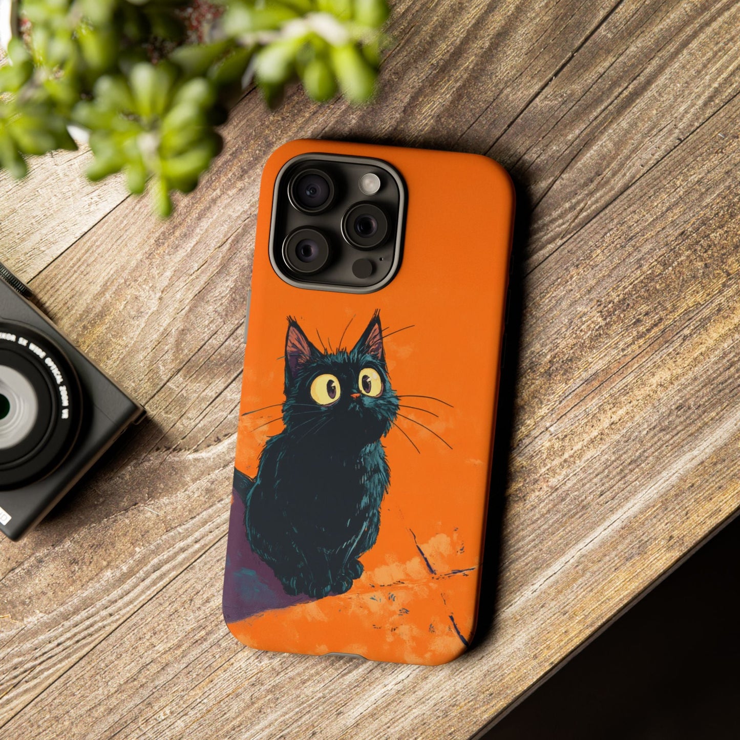 Cute Cat iPhone Case, Tough Phone Cover, iPhone 16, 15, 14 series - FlooredByArt
