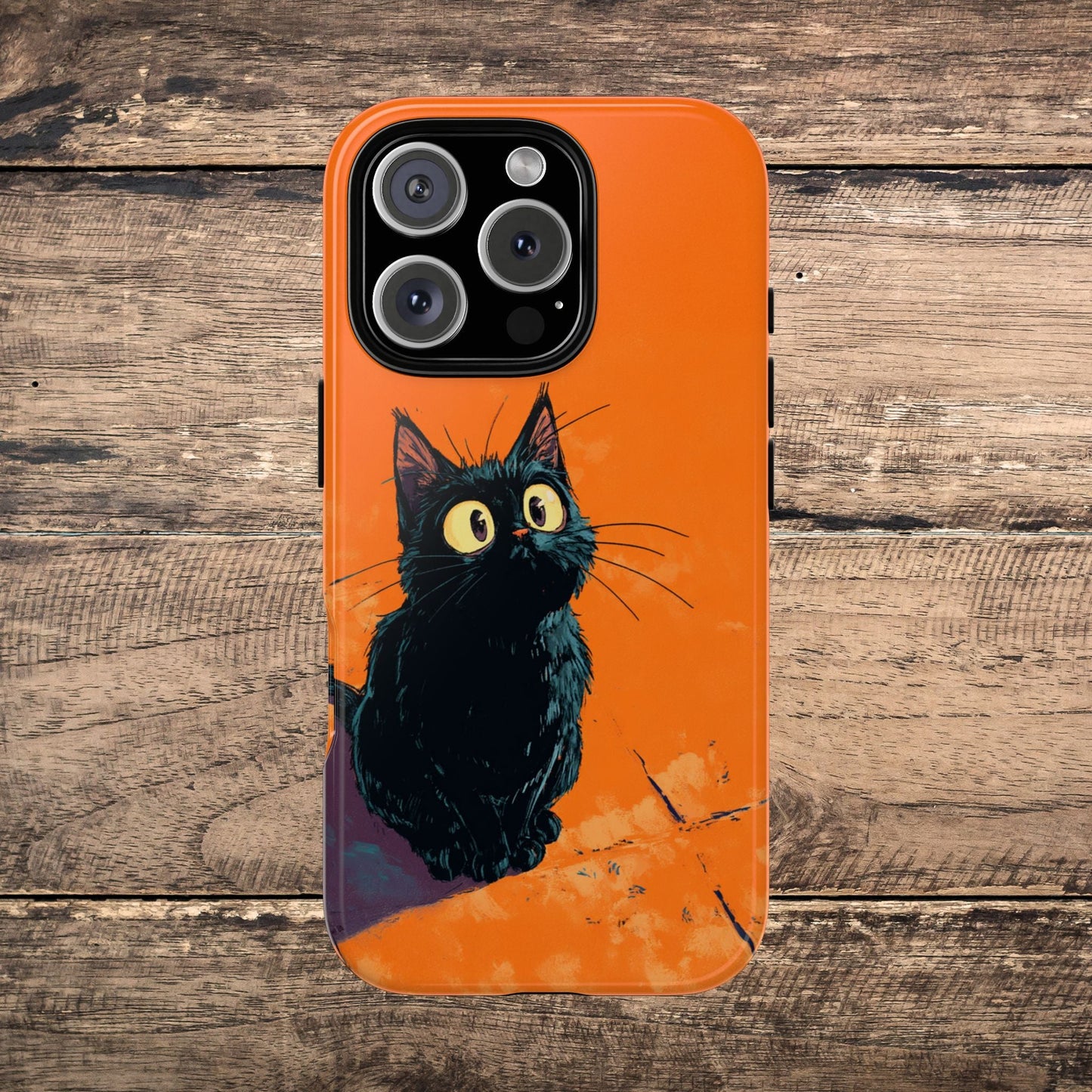 Cute Cat iPhone Case, Tough Phone Cover, iPhone 16, 15, 14 series - FlooredByArt