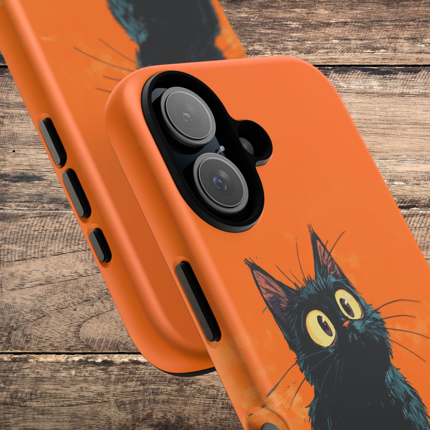 Cute Cat iPhone Case, Tough Phone Cover, iPhone 16, 15, 14 series - FlooredByArt