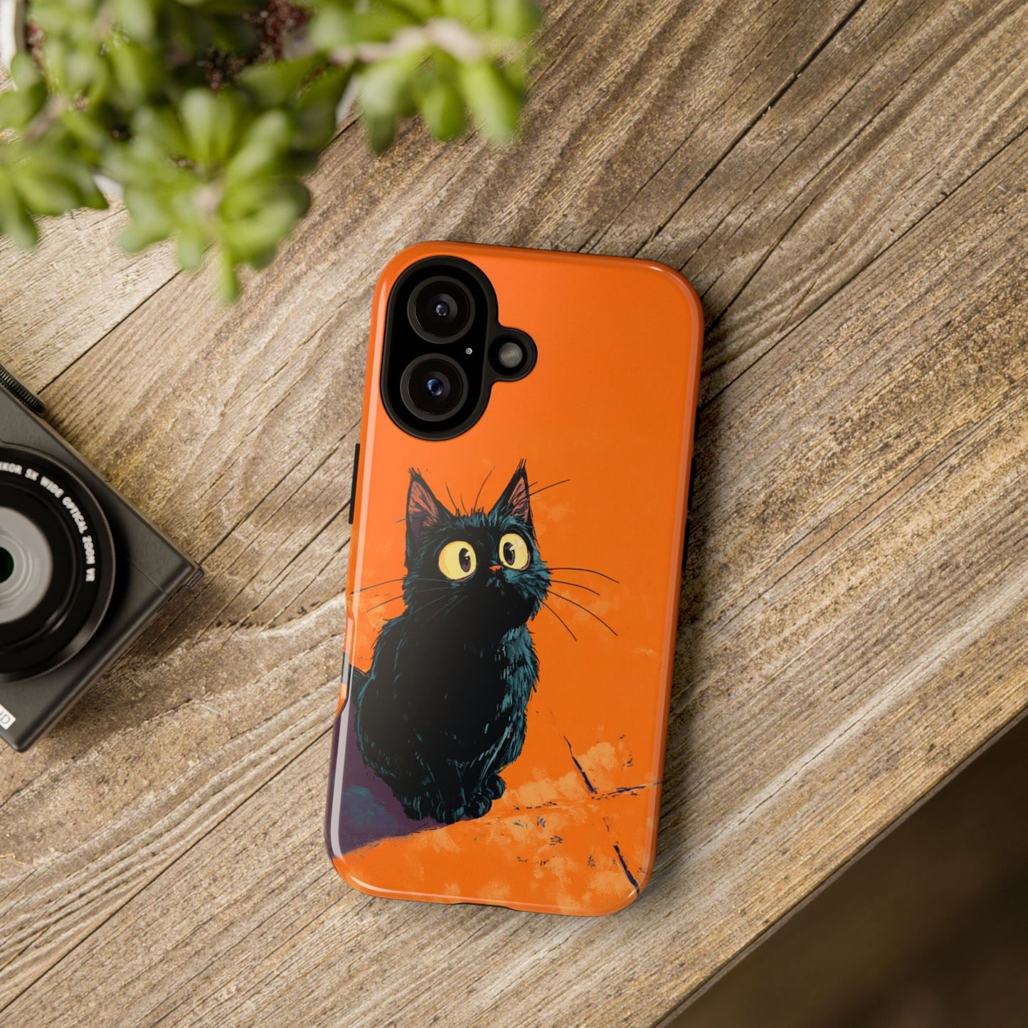 Cute Cat iPhone Case, Tough Phone Cover, iPhone 16, 15, 14 series - FlooredByArt