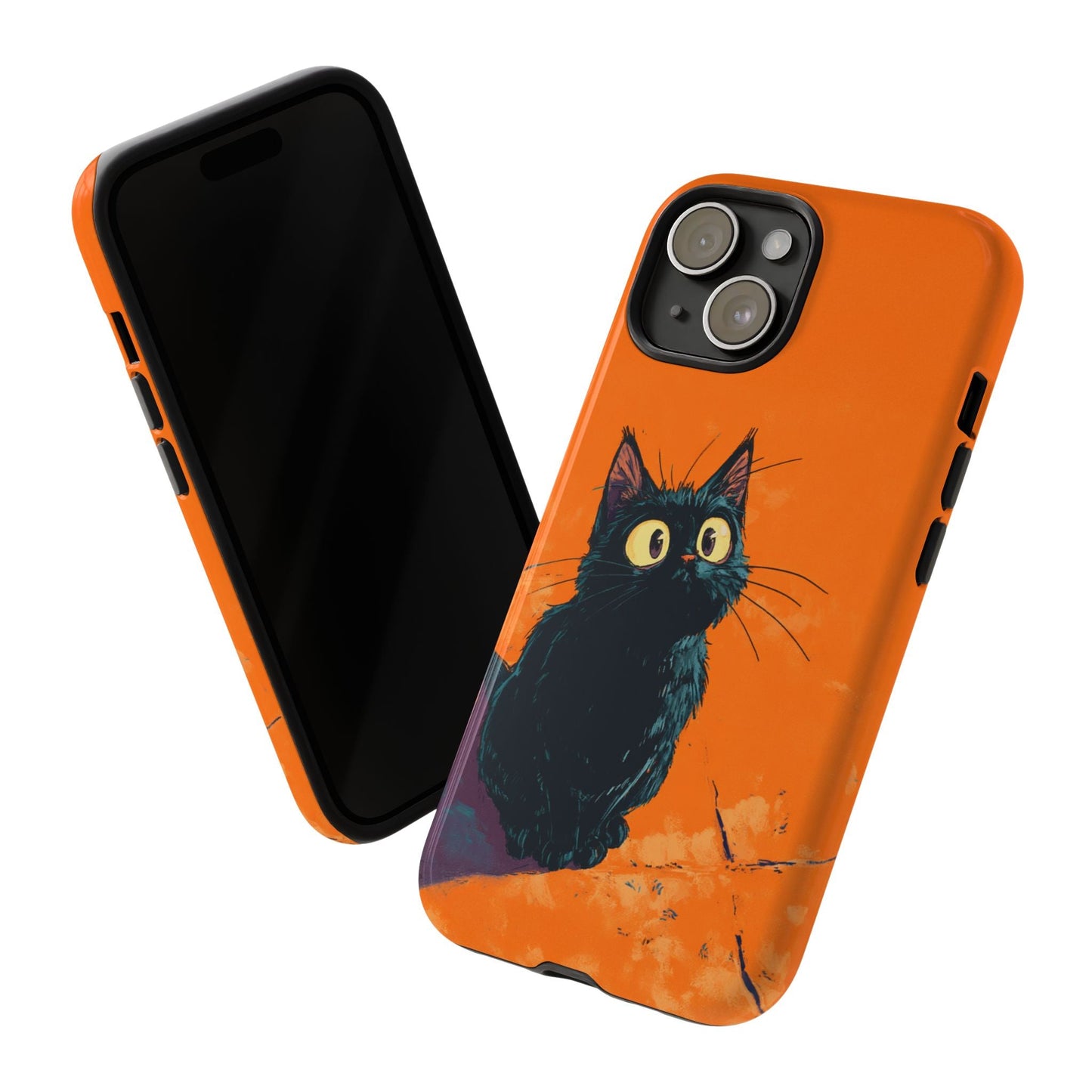 Cute Cat iPhone Case, Tough Phone Cover, iPhone 16, 15, 14 series - FlooredByArt