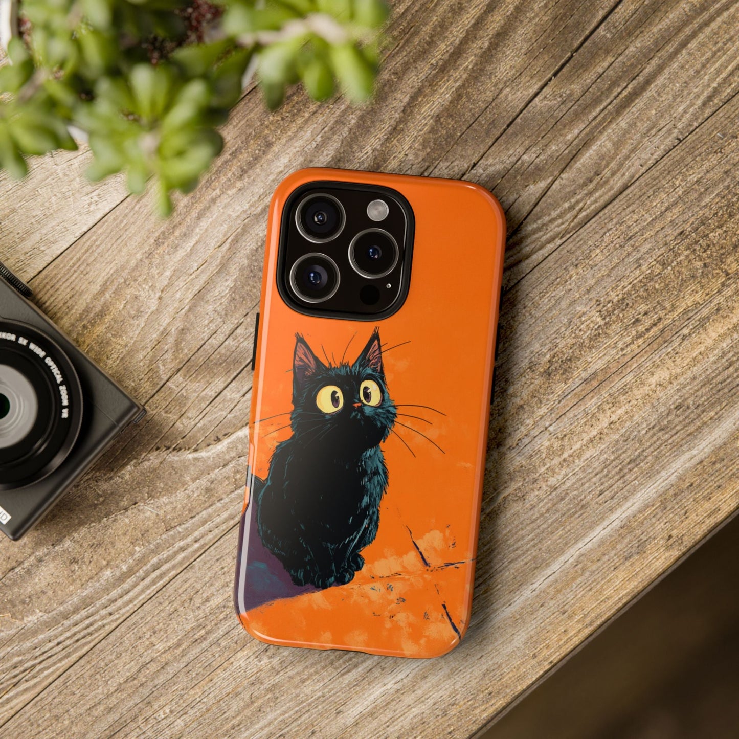 Cute Cat iPhone Case, Tough Phone Cover, iPhone 16, 15, 14 series - FlooredByArt
