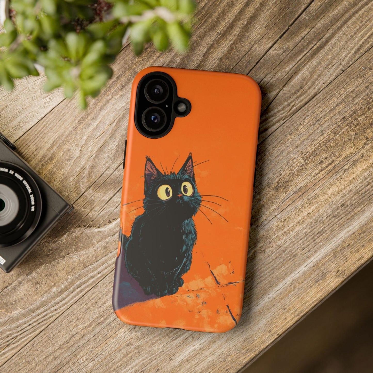 Cute Cat iPhone Case, Tough Phone Cover, iPhone 16, 15, 14 series - FlooredByArt