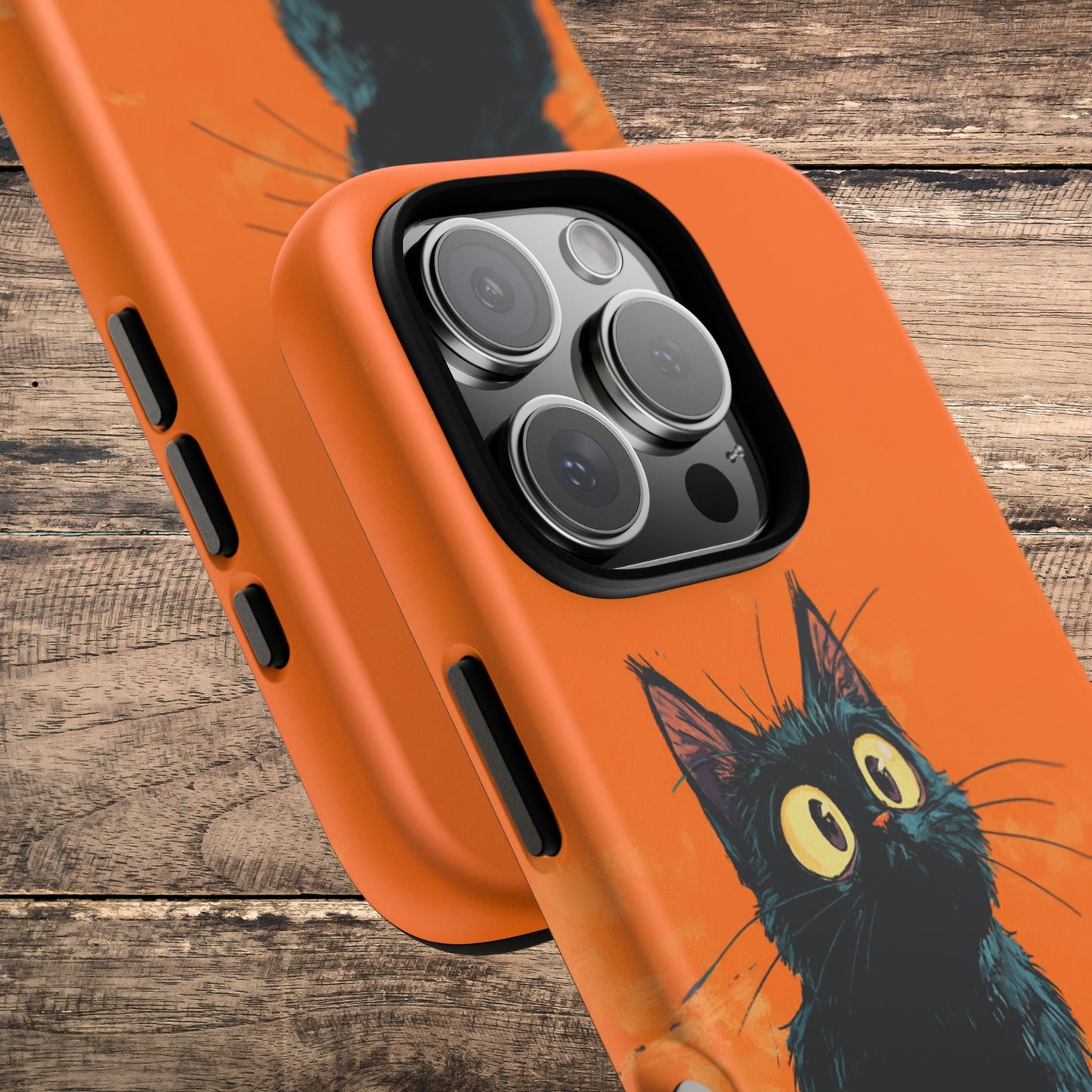 Cute Cat iPhone Case, Tough Phone Cover, iPhone 16, 15, 14 series - FlooredByArt