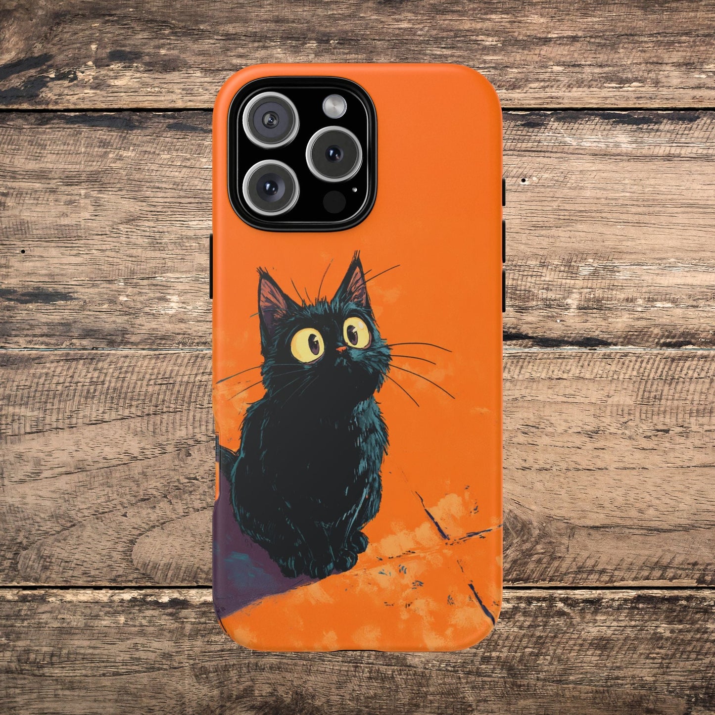 Cute Cat iPhone Case, Tough Phone Cover, iPhone 16, 15, 14 series - FlooredByArt