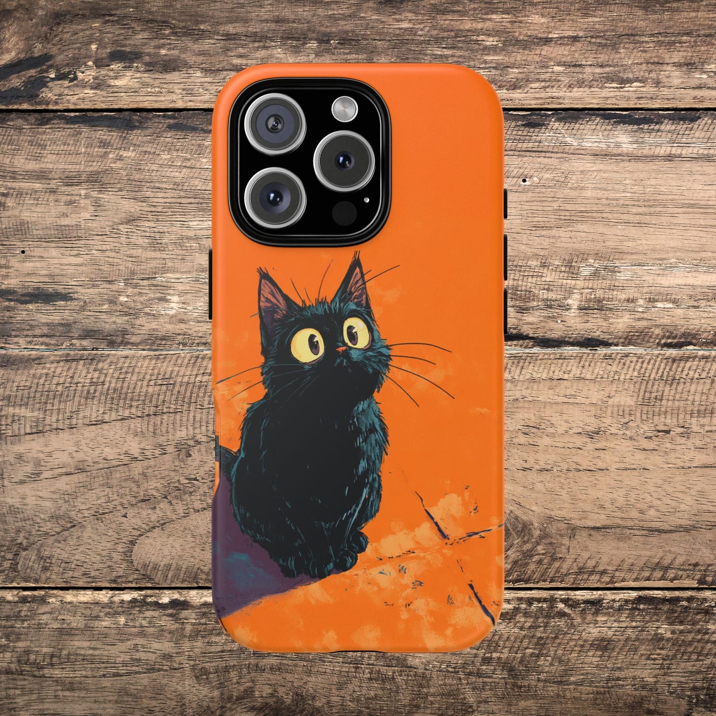 Cute Cat iPhone Case, Tough Phone Cover, iPhone 16, 15, 14 series - FlooredByArt
