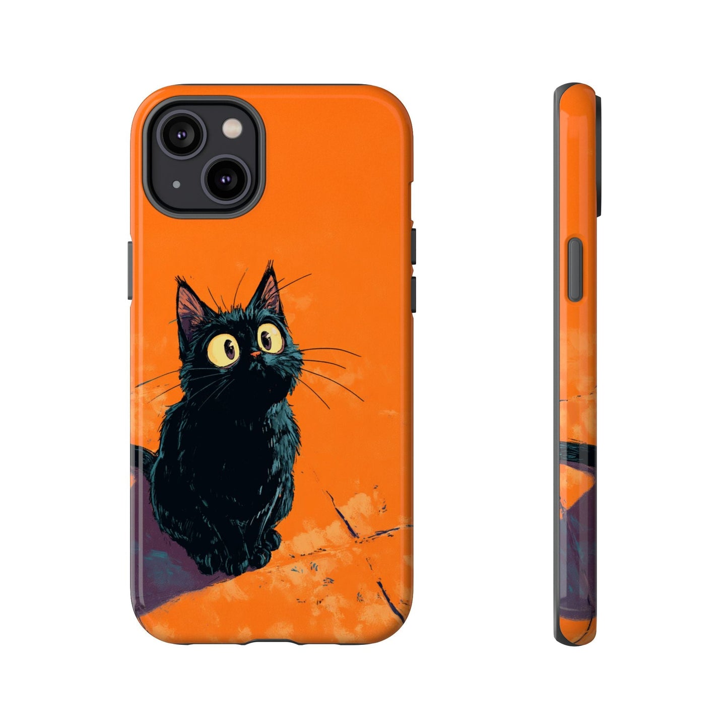 Cute Cat iPhone Case, Tough Phone Cover, iPhone 16, 15, 14 series - FlooredByArt