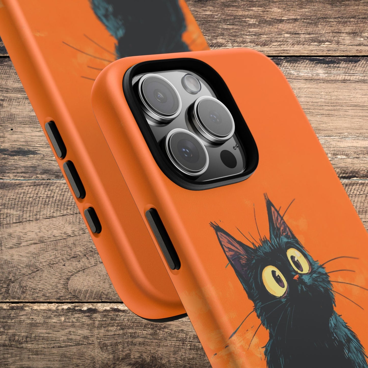 Cute Cat iPhone Case, Tough Phone Cover, iPhone 16, 15, 14 series - FlooredByArt