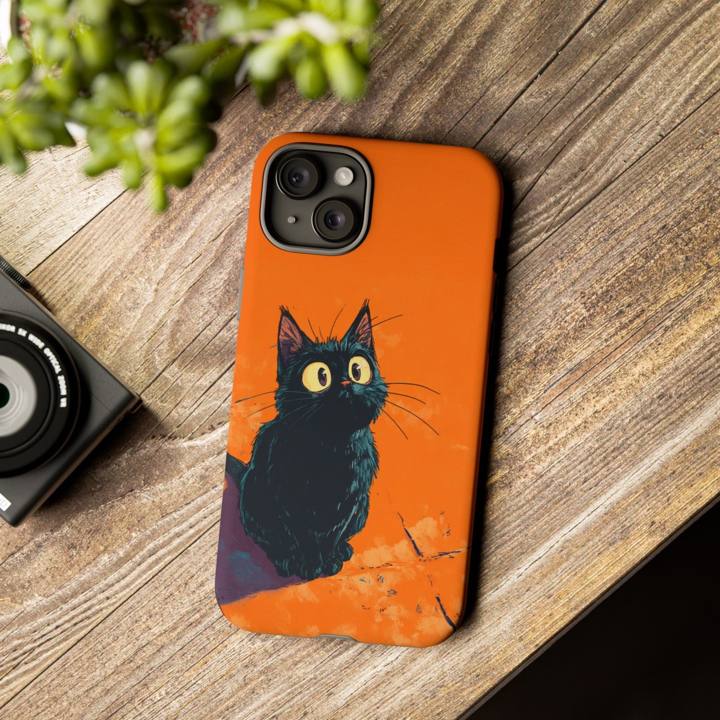 Cute Cat iPhone Case, Tough Phone Cover, iPhone 16, 15, 14 series - FlooredByArt