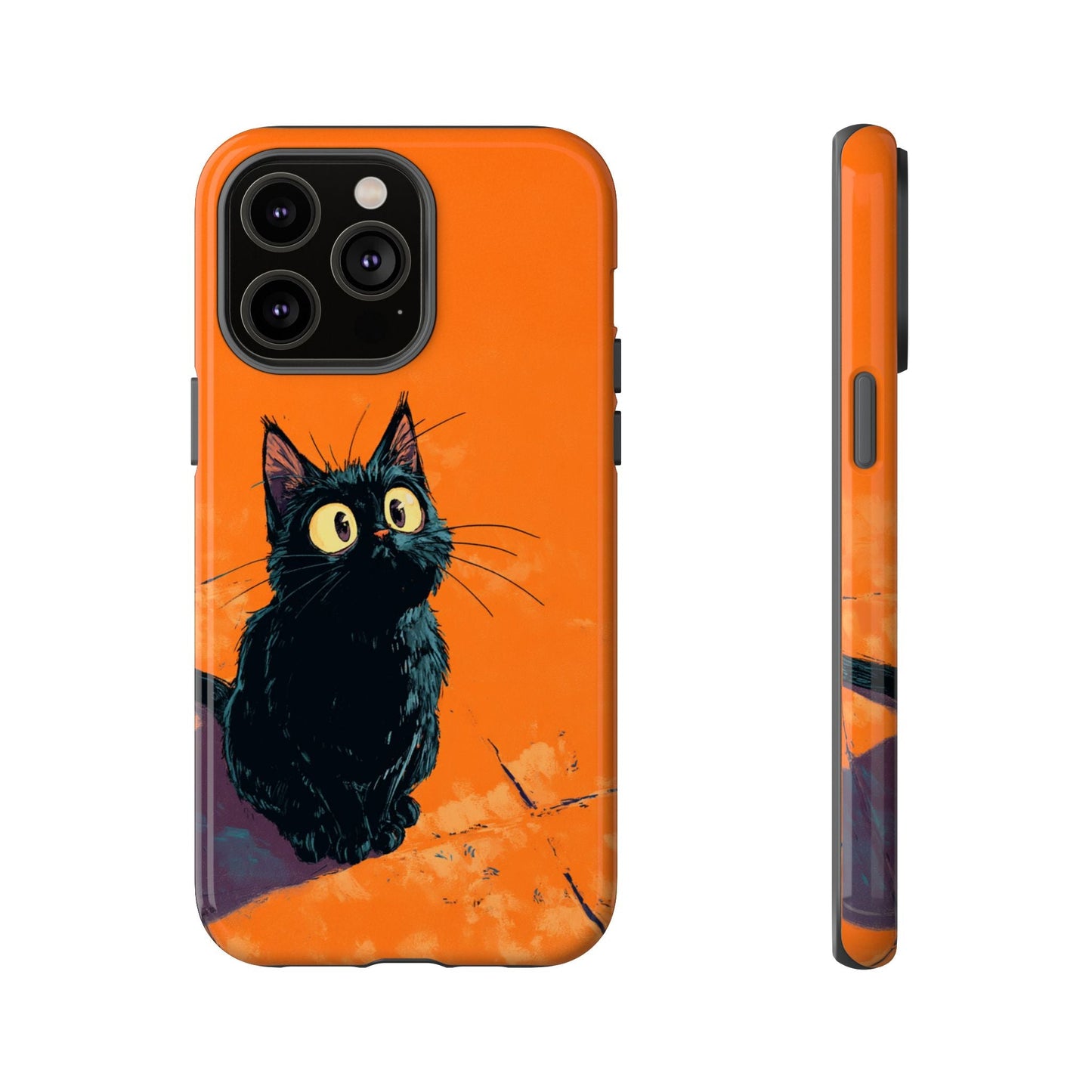 Cute Cat iPhone Case, Tough Phone Cover, iPhone 16, 15, 14 series - FlooredByArt