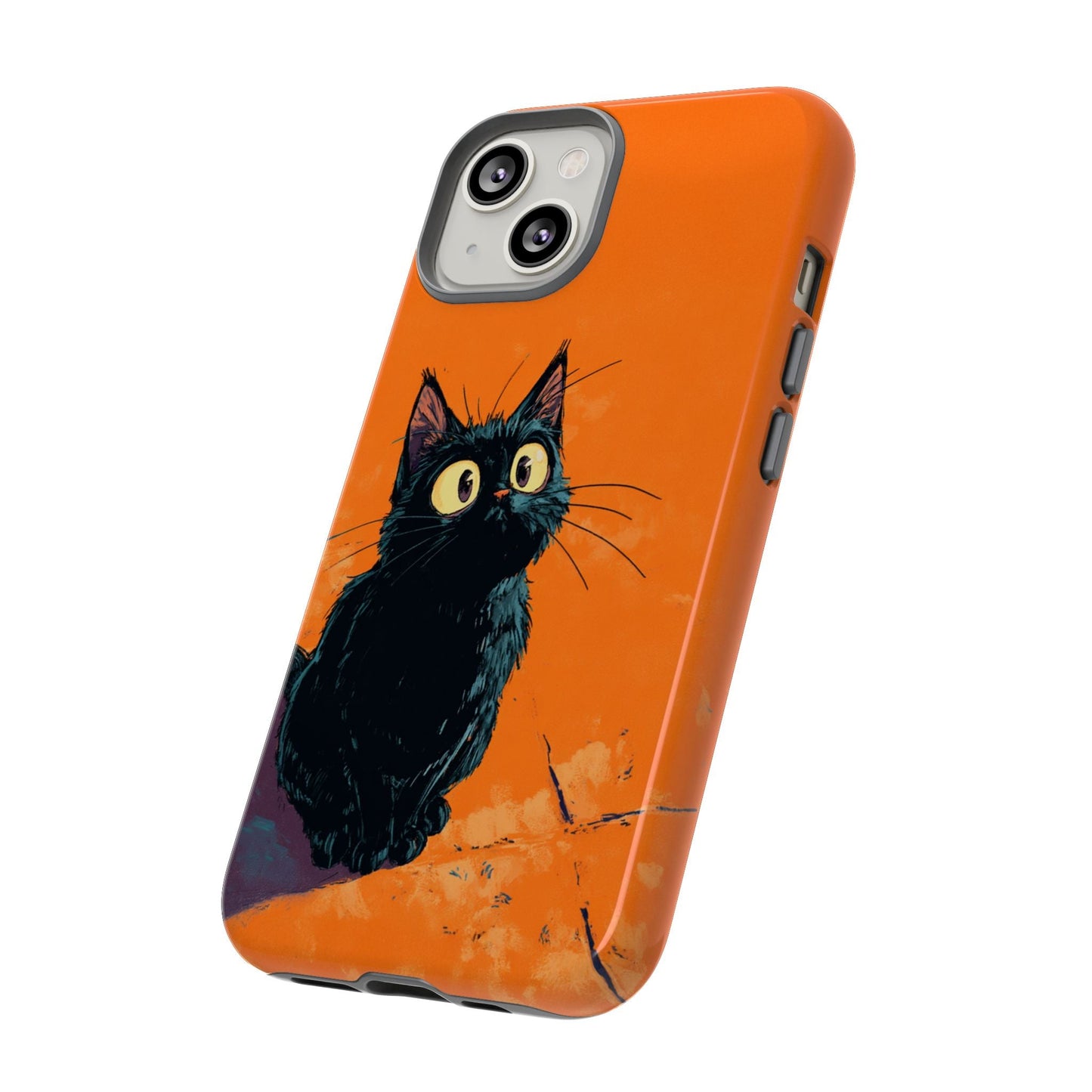 Cute Cat iPhone Case, Tough Phone Cover, iPhone 16, 15, 14 series - FlooredByArt