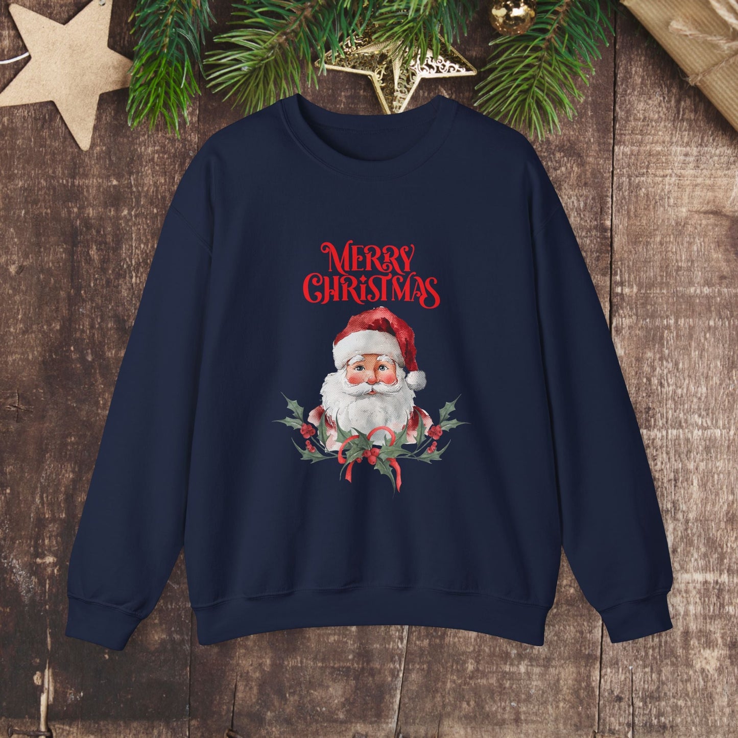 Cute Santa Claus Sweatshirt Merry Christmas Sweater, Hygge Sweatshirt oversized - FlooredByArt