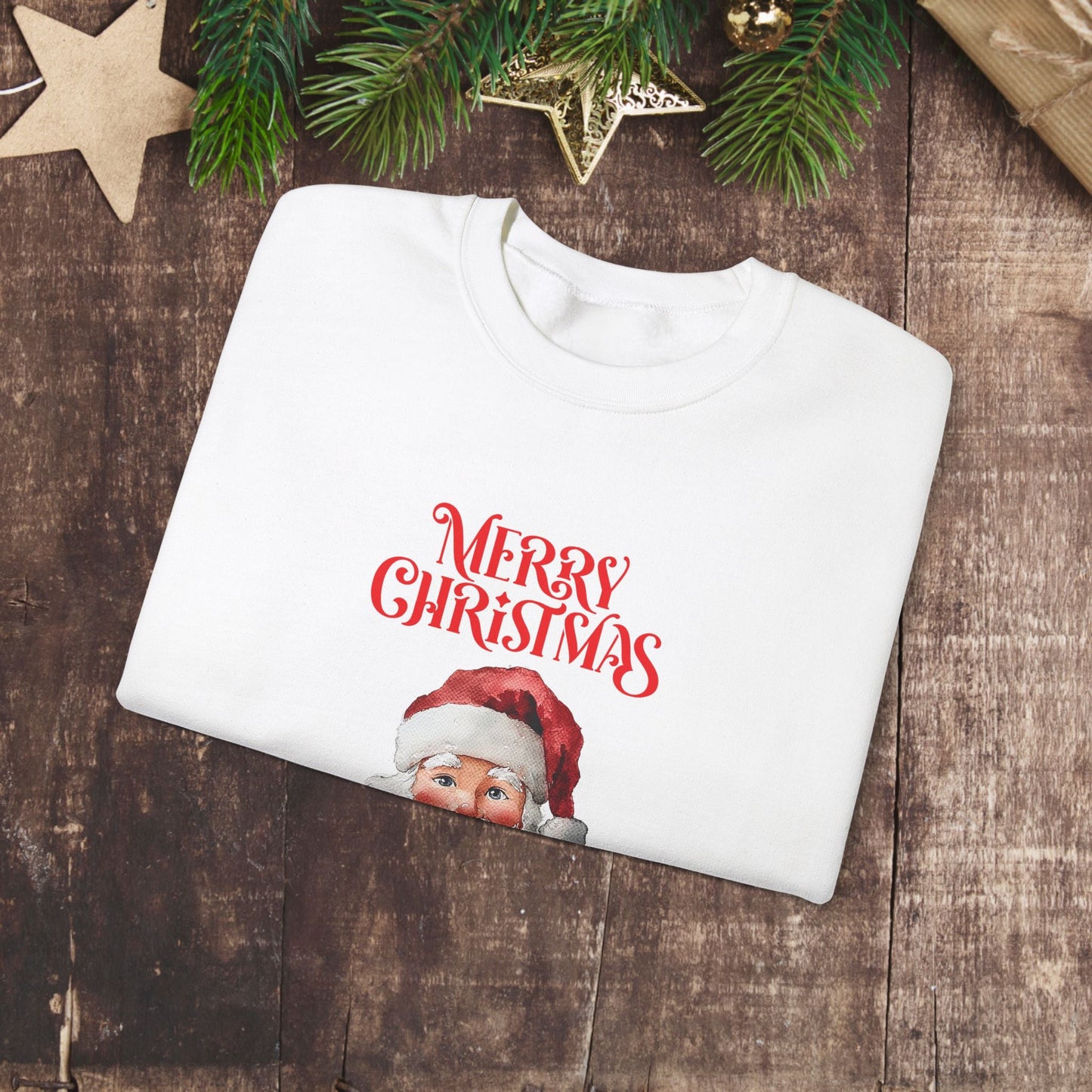 Cute Santa Claus Sweatshirt Merry Christmas Sweater, Hygge Sweatshirt oversized - FlooredByArt
