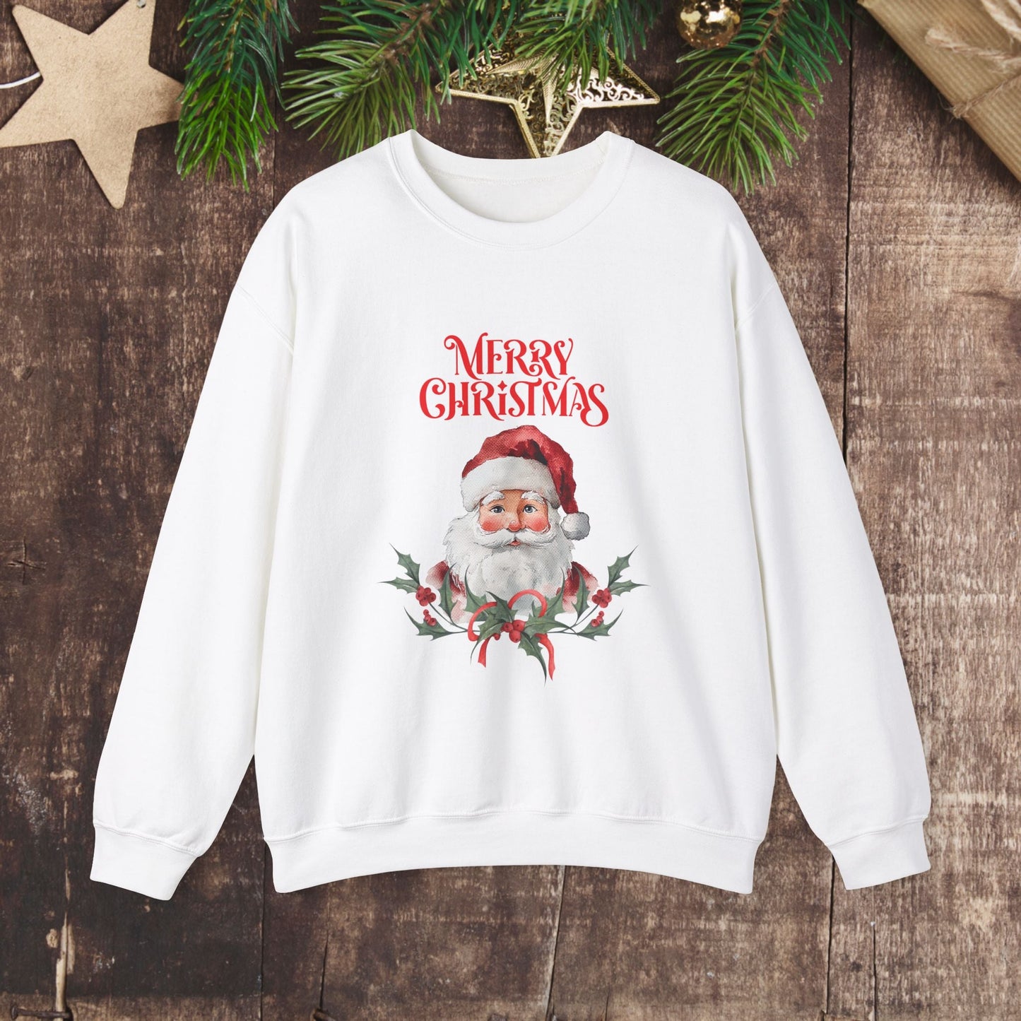 Cute Santa Claus Sweatshirt Merry Christmas Sweater, Hygge Sweatshirt oversized - FlooredByArt