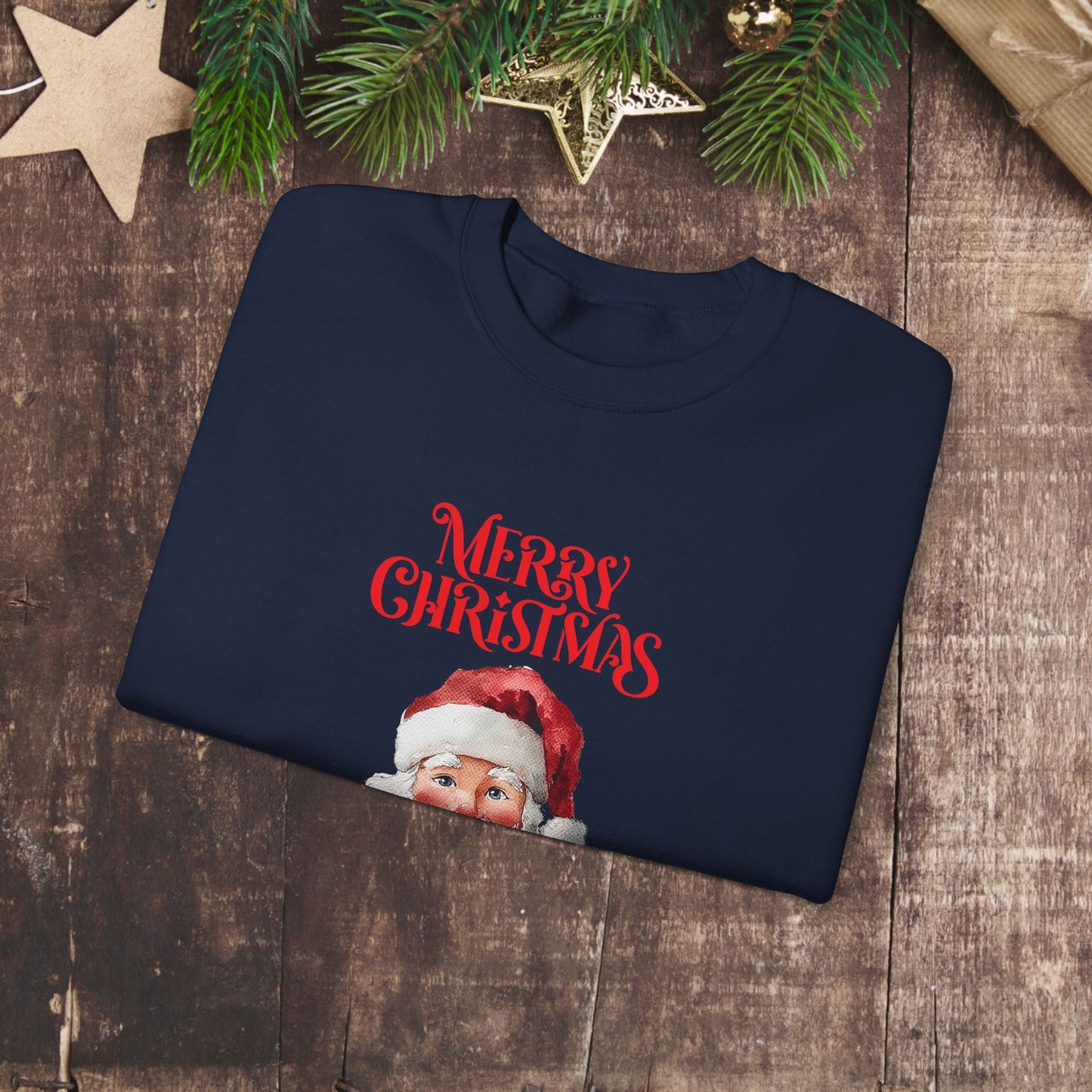 Cute Santa Claus Sweatshirt Merry Christmas Sweater, Hygge Sweatshirt oversized - FlooredByArt