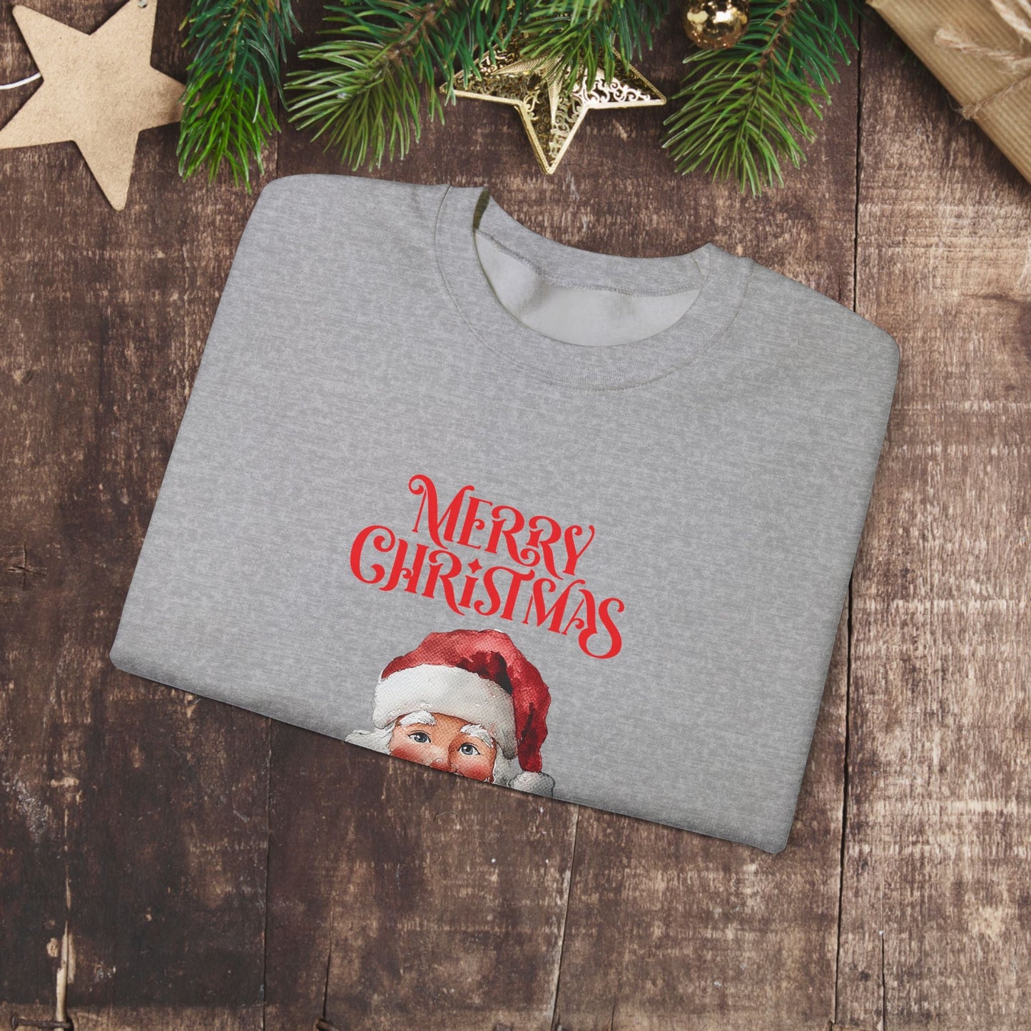 Cute Santa Claus Sweatshirt Merry Christmas Sweater, Hygge Sweatshirt oversized - FlooredByArt