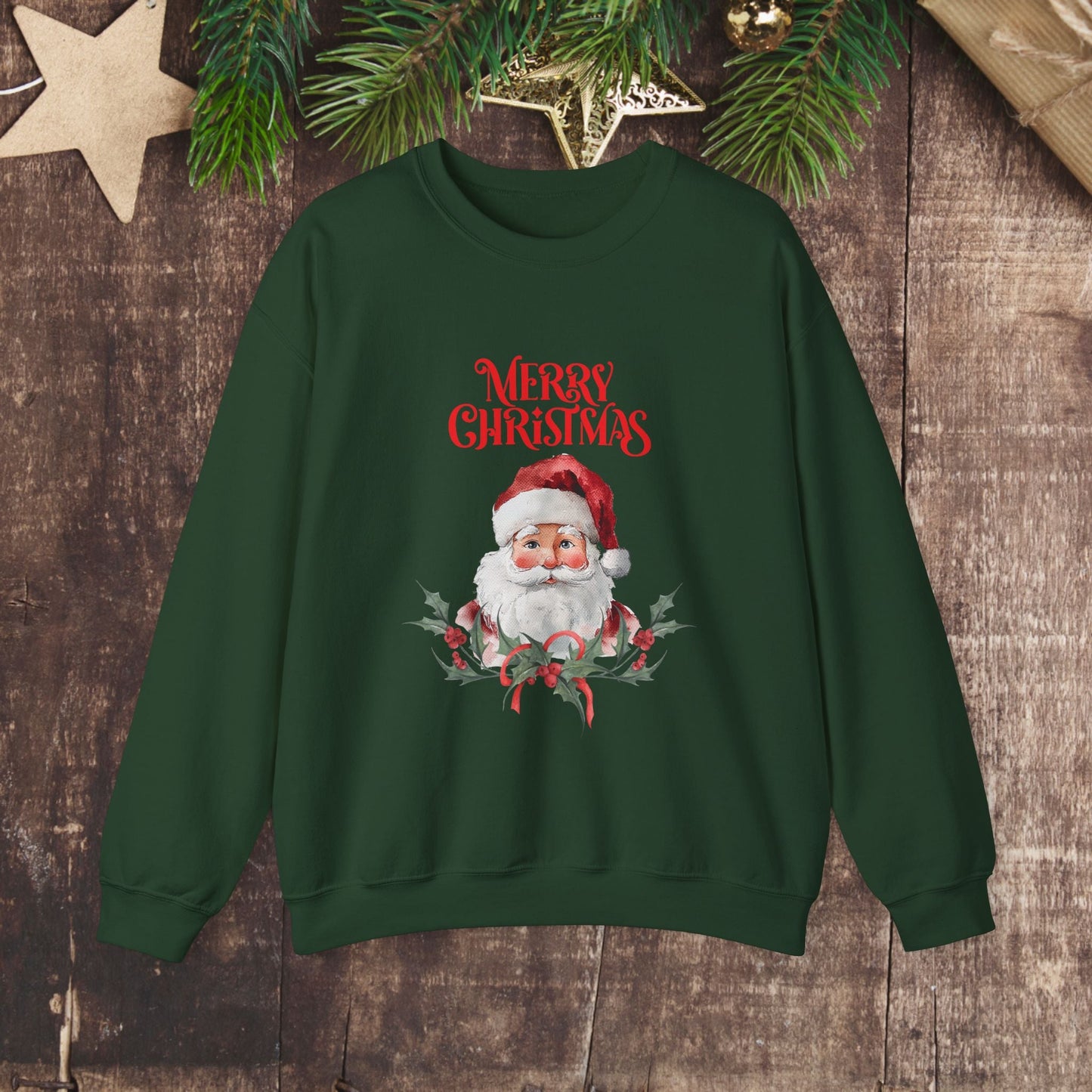 Cute Santa Claus Sweatshirt Merry Christmas Sweater, Hygge Sweatshirt oversized - FlooredByArt