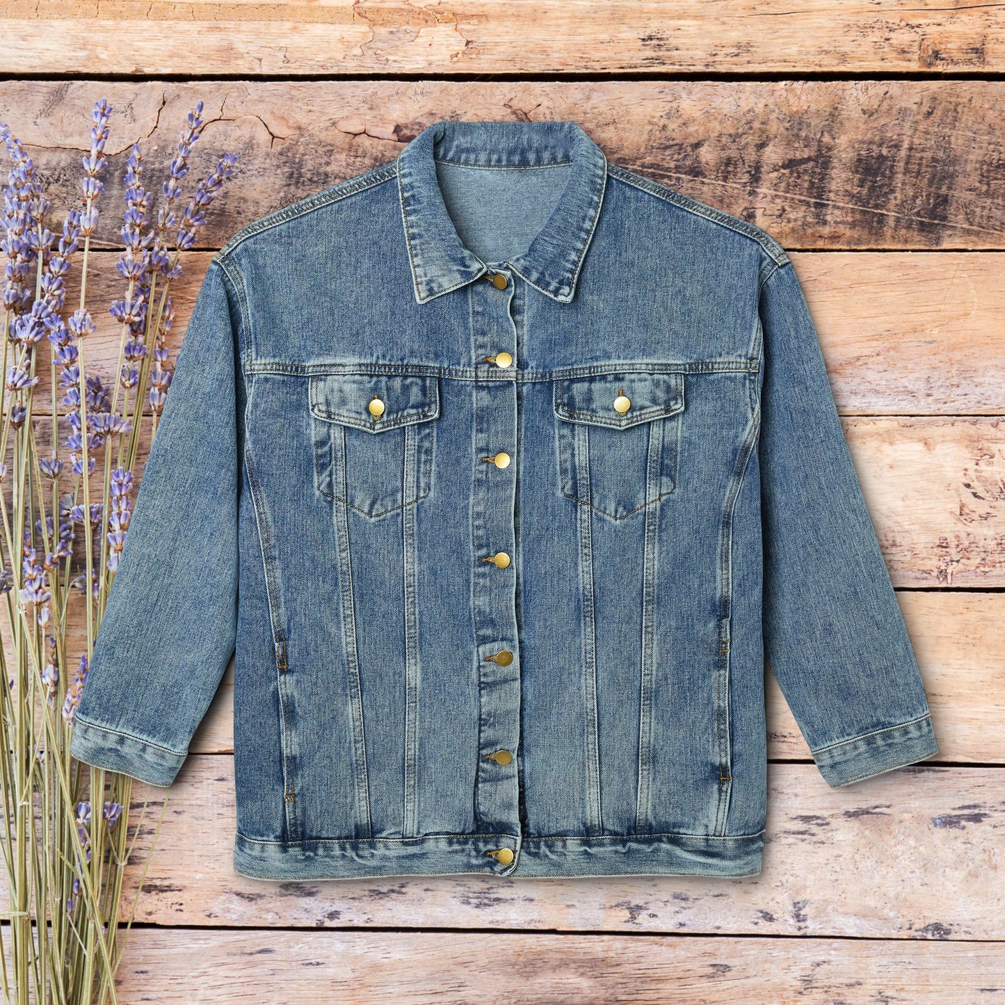 Cute Women's Blue Jean Jacket, Country Girl Cowgirl Floral Cowgirl Boot - FlooredByArt