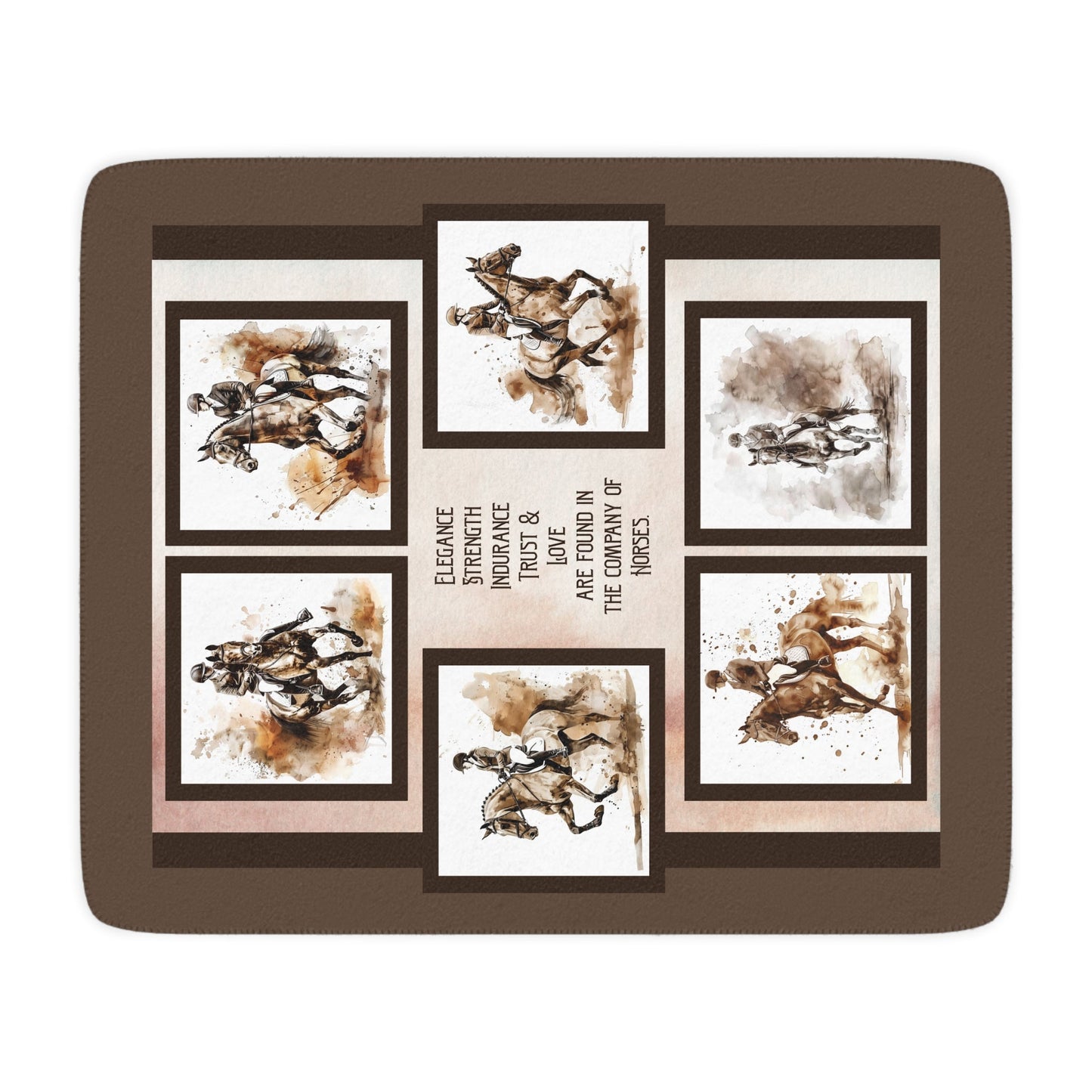 English Rider Blanket, English Show Ring Horse Sherpa Throw, Horse Art Prints - FlooredByArt
