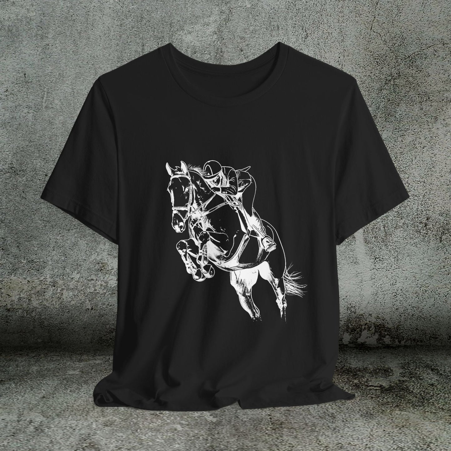 Equestrian T-Shirt - Hunter Jumper Horse Tee, English Riding Apparel - FlooredByArt