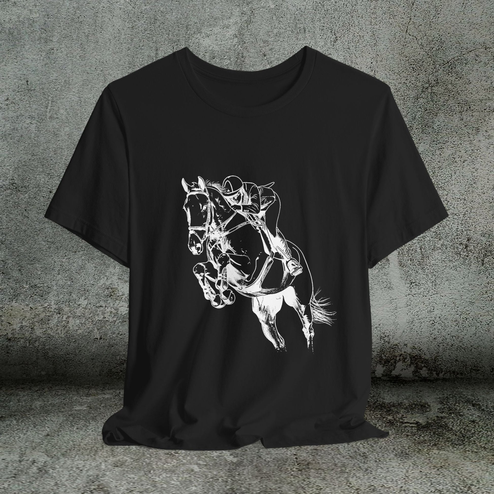 Equestrian T-Shirt - Hunter Jumper Horse Tee, English Riding Apparel - FlooredByArt
