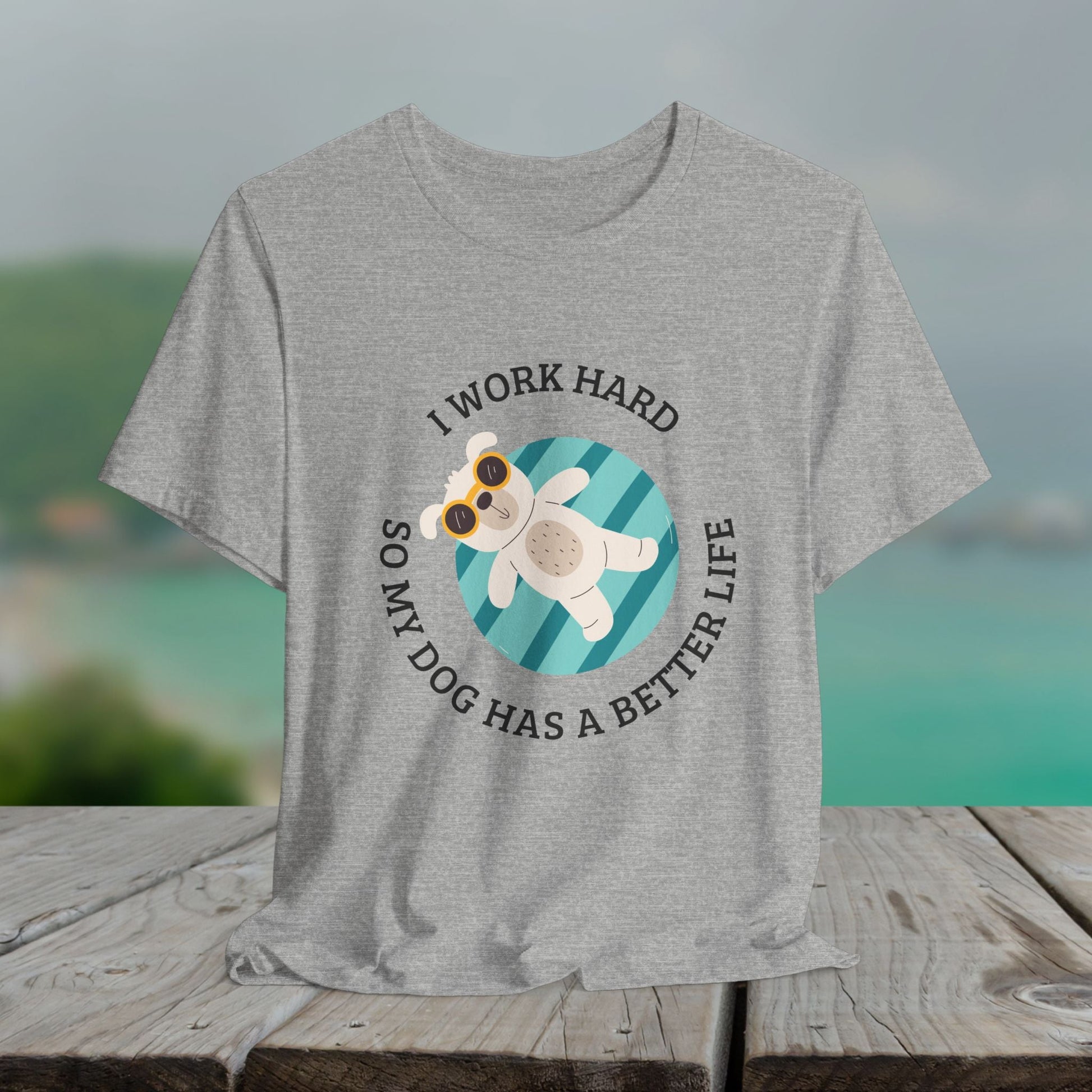 Funny Dog Lover Shirt, I Work Hard So My Dog Has a Better Life, Swimming Pool Tee - FlooredByArt