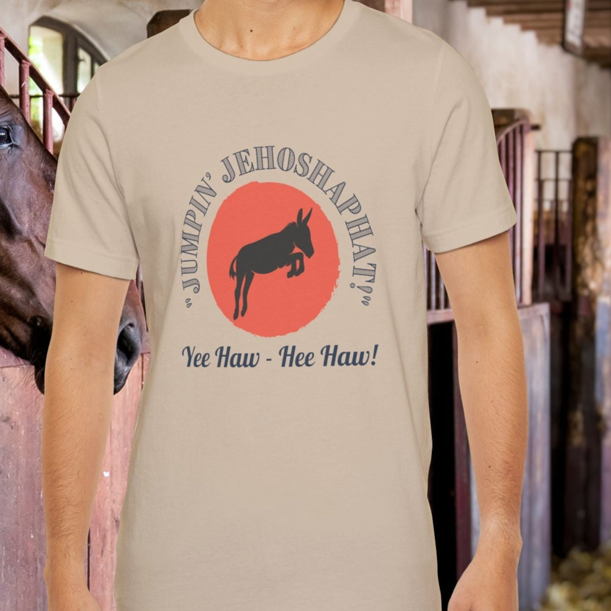 Funny Donkey T-Shirt, Jumpin Jehoshaphat Yee Haw Hee Haw Shirt, Cowboy Humor Tee - FlooredByArt