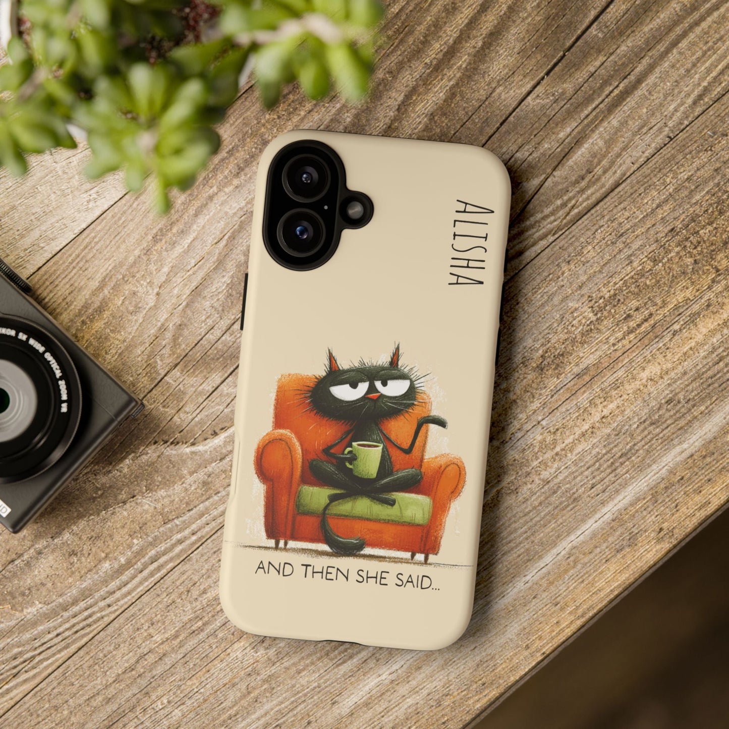 Funny Gossip Cat Phone Case, Cute Phone Accessory, Gift for Cat Phone Cover - FlooredByArt
