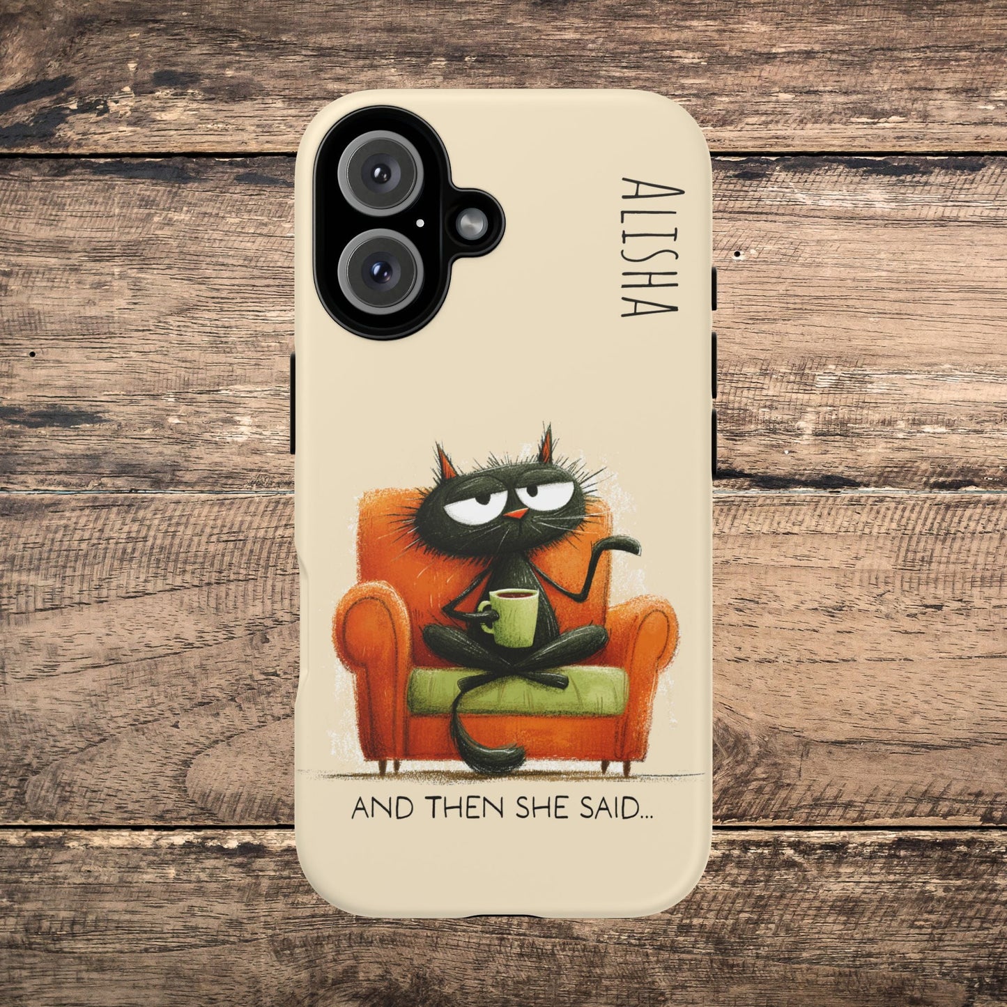 Funny Gossip Cat Phone Case, Cute Phone Accessory, Gift for Cat Phone Cover - FlooredByArt
